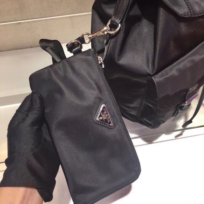 Prada Backpack With Clutch Nylon Black Clutch Bag