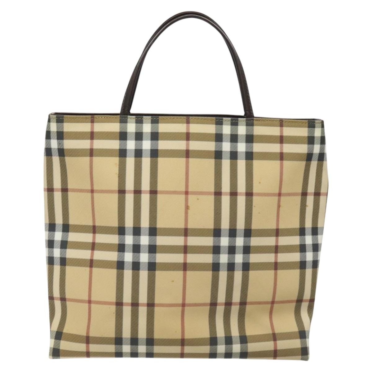 Burberry Nova Check Tote Bag Canvas Beige Tote Bag 40