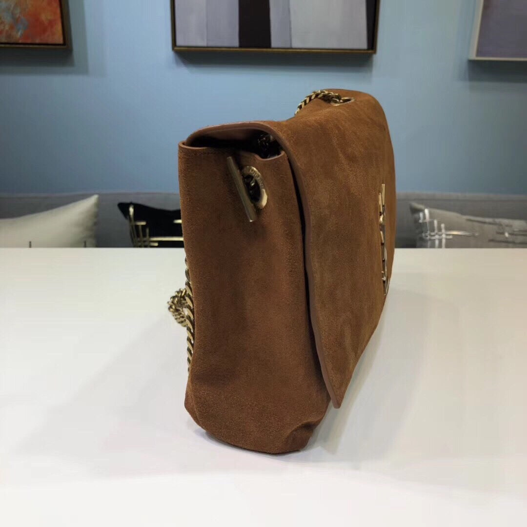 YSL Saint Laurent Kate Reversible 28.5in 11cm Brown Medium Chain Handbag