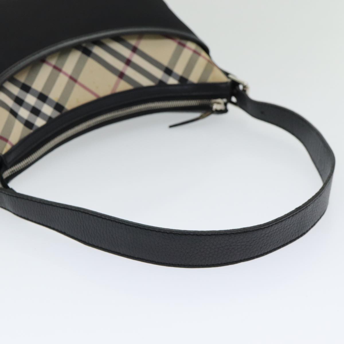 Burberry Nova Check Synthetic Shoulder Bag Black