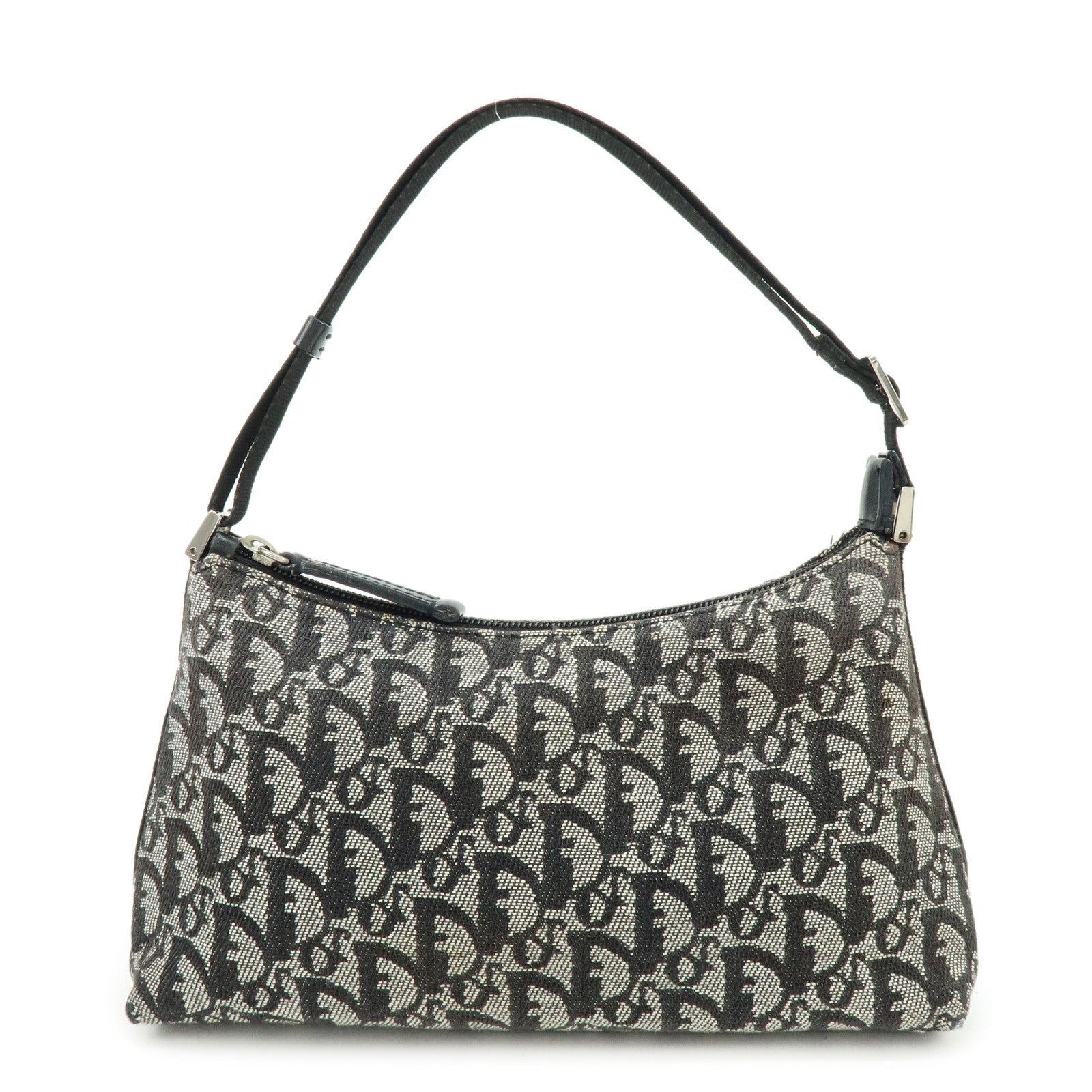 Dior Shoulder Bag Christian Trotter Jacquard Leather Black