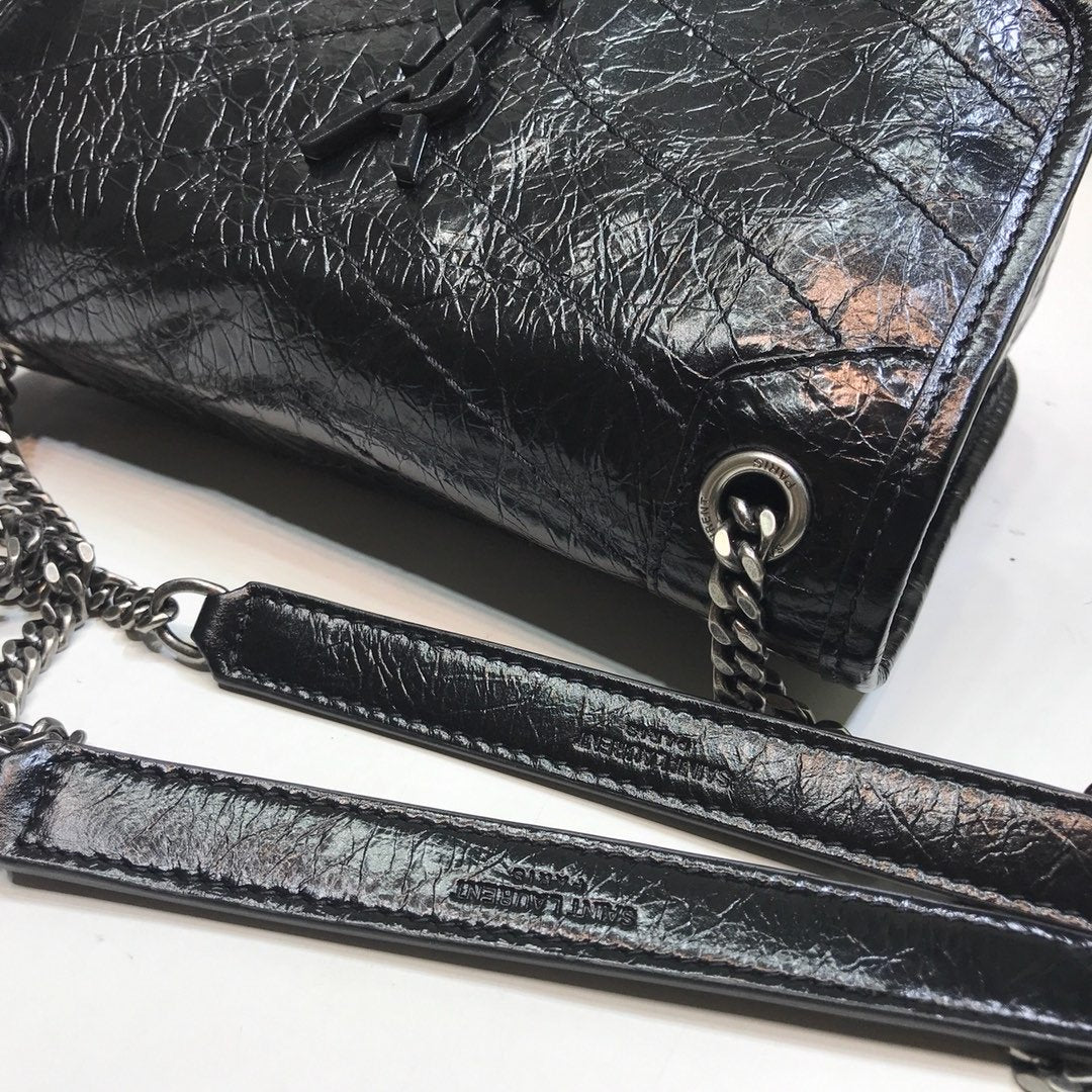 YSL Saint Laurent Niki Shoulder Bag Monogram Chain Black For Women