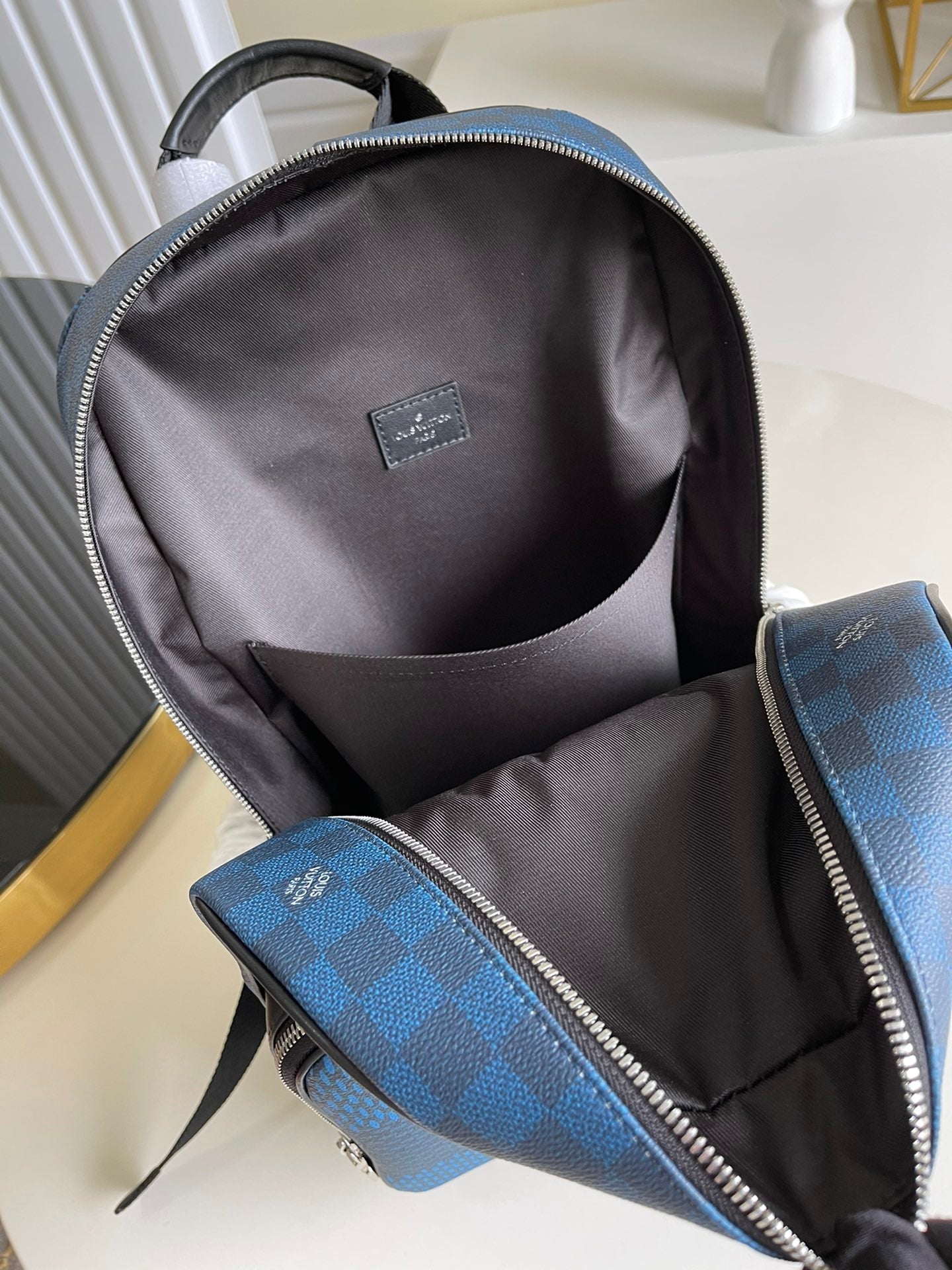 Top Quality Campus Backpack Damier Graphite 3D Canvas Blue