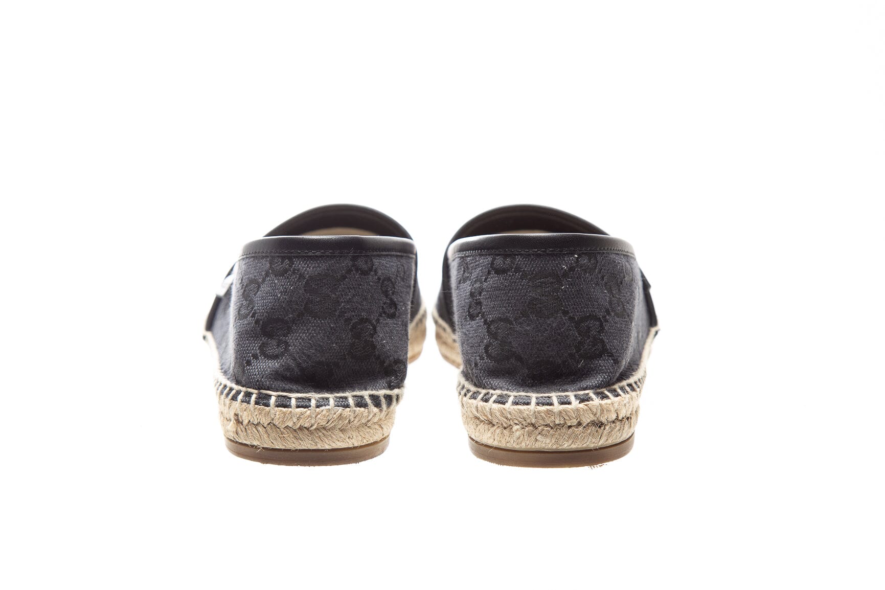 Gucci Black Canvas GG Espadrille SZ 37.5