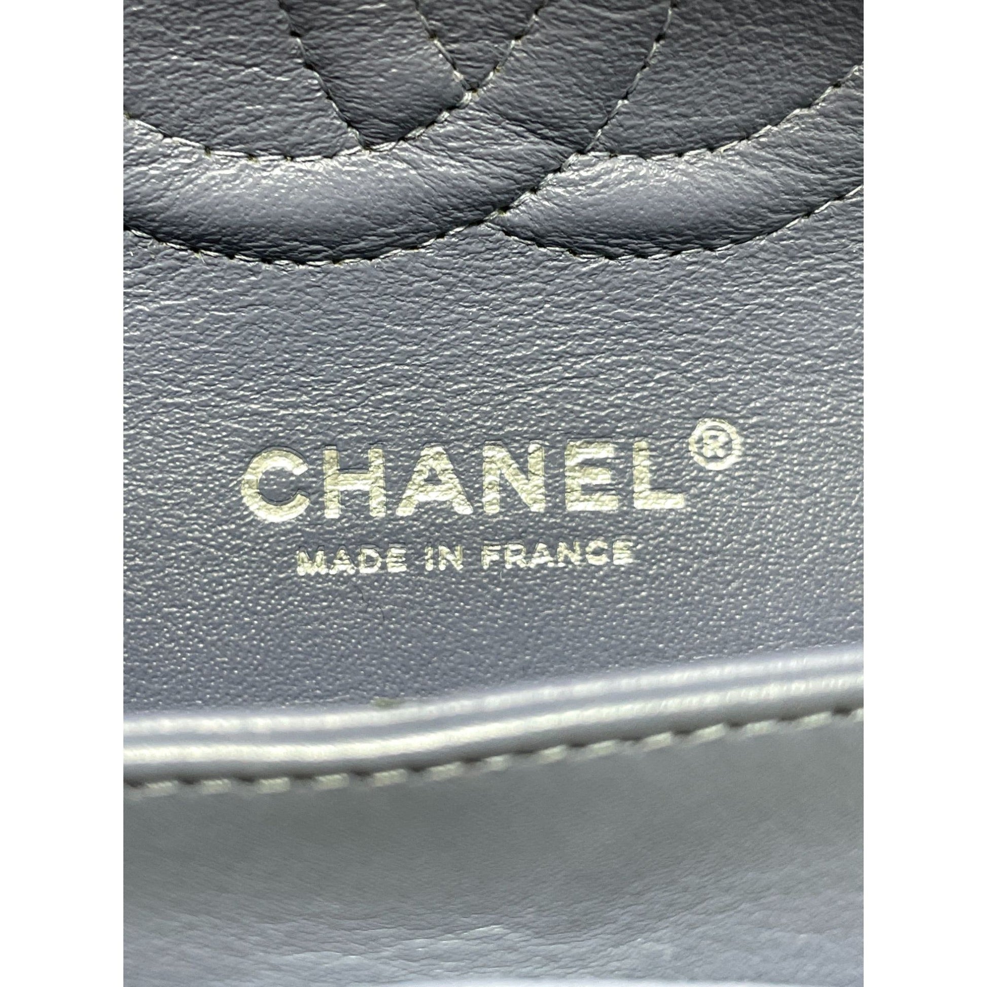 Chanel Chanel Classic Patent Medium Double New Bag - Grey