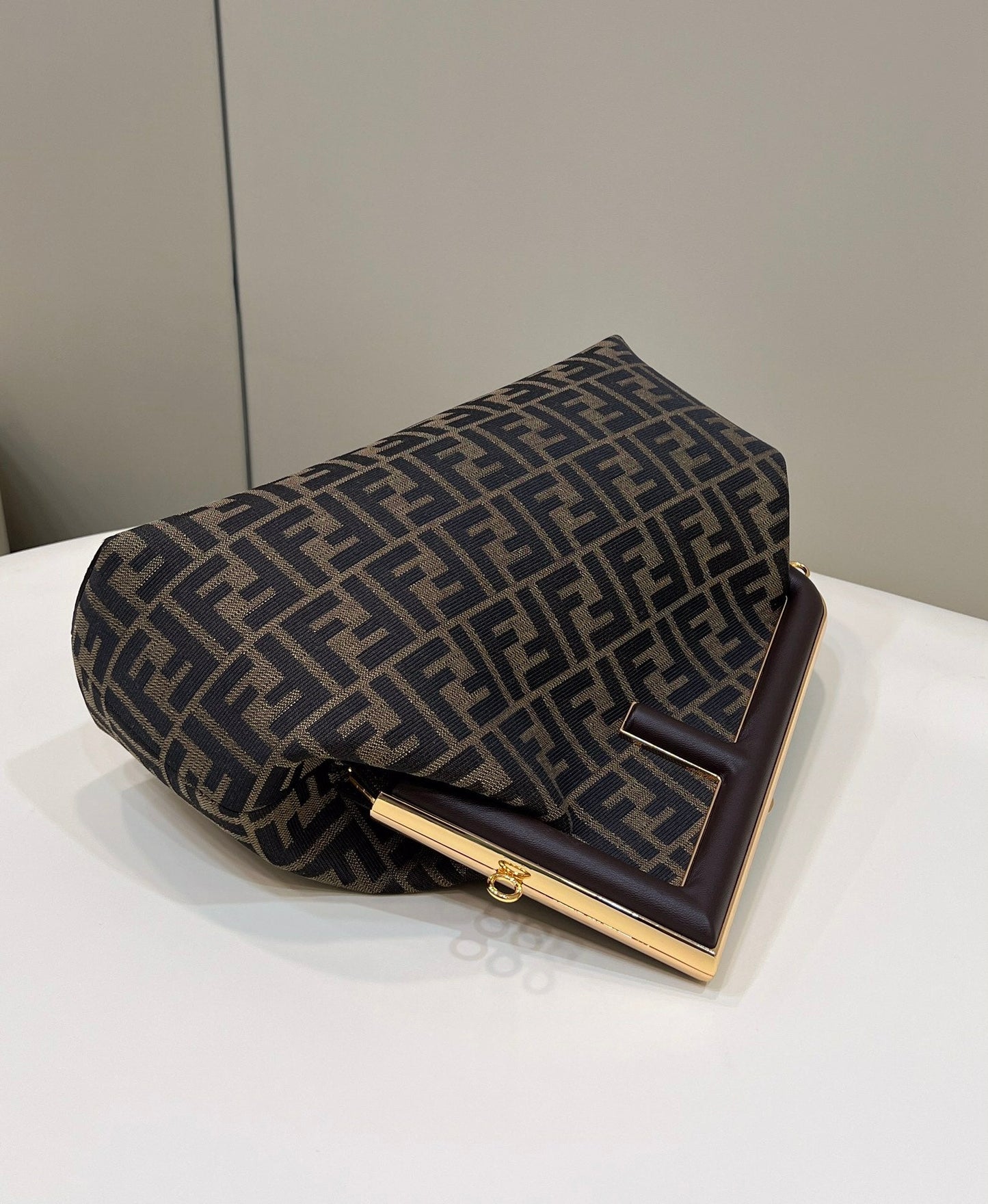 Fendi Top QualityTop Quality Top QualityTop Canvas Brown Small FF Crossbody Bag