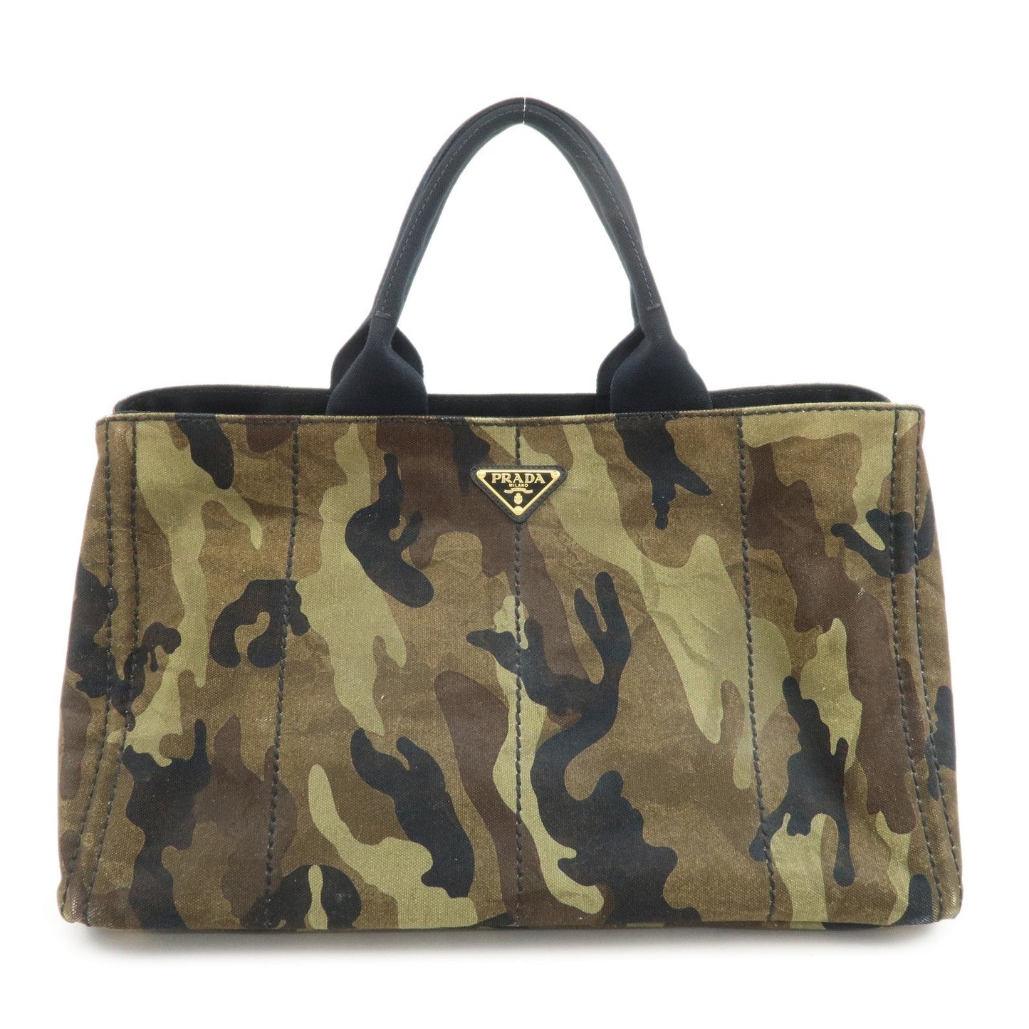 Tote Bag Triangle Canapa Tote Hand Bag Khaki Canvas Large Logo