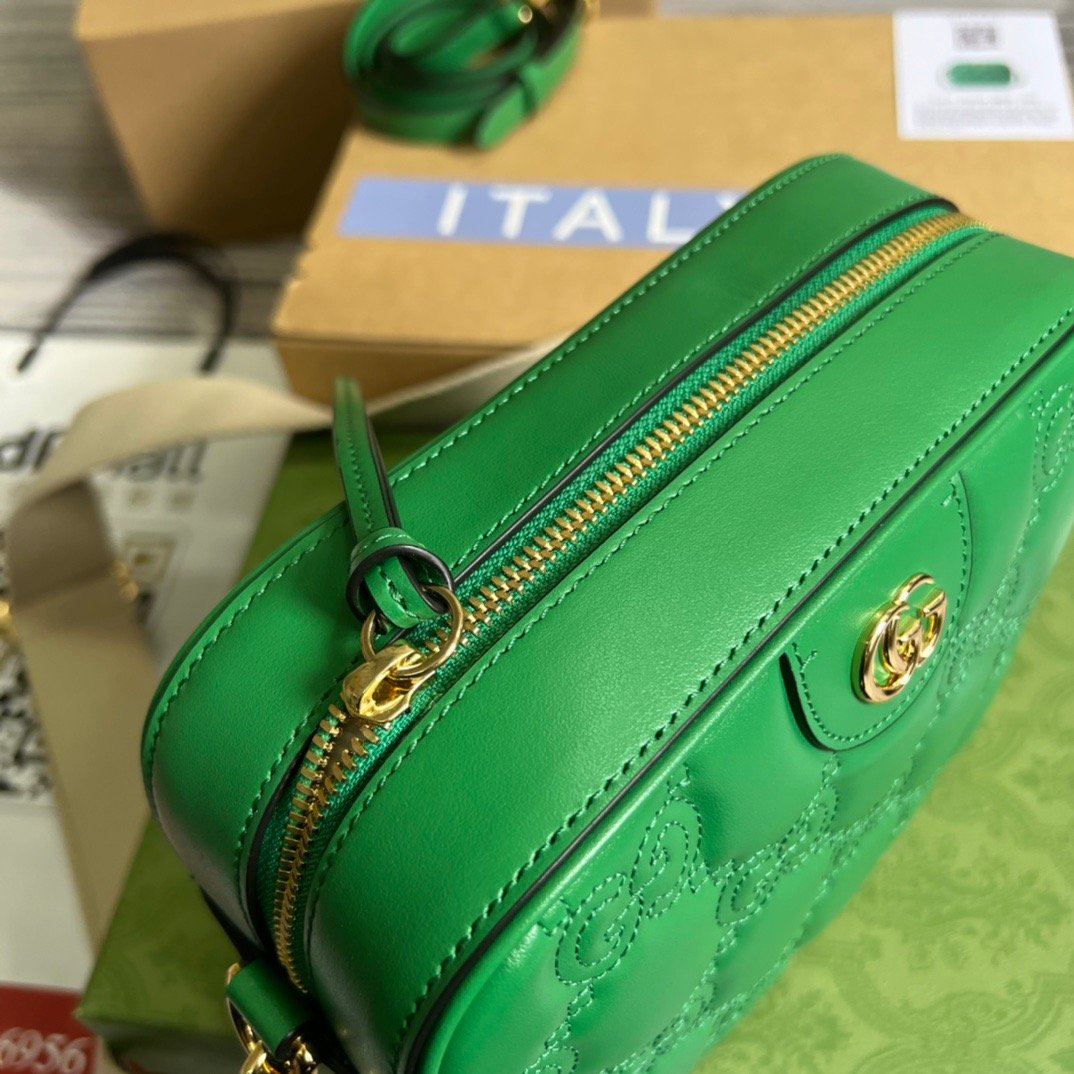 gg , ’s 8.5in 22cm Matelasse Green Shoulder Bag