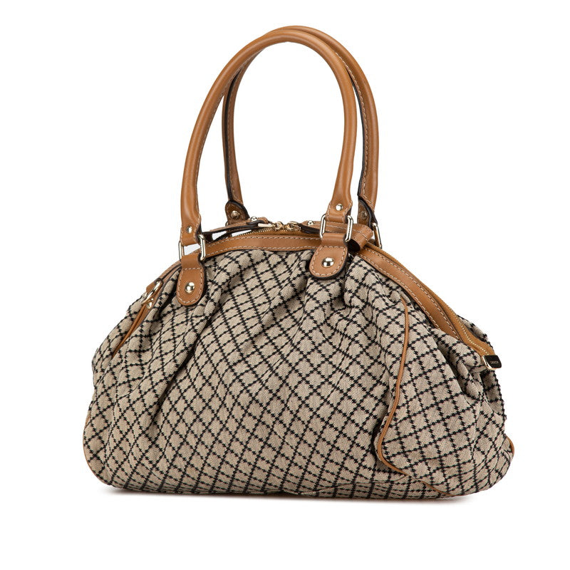 Gucci Sukey Diamante 2Way Bag Leather Canvas Travel Bag