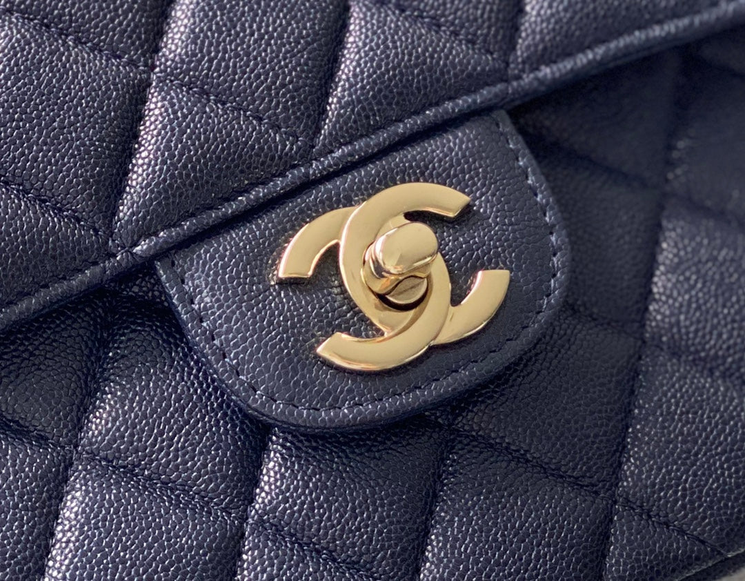 Chanel Classic Handbag Dark For Women Blue Travel Bag