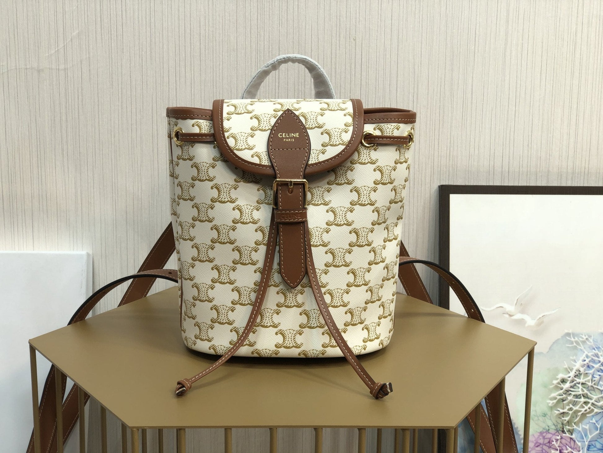 Top Quality Backpack Folco In Triomphe For Canvas White 197662Cas01Bc 2826