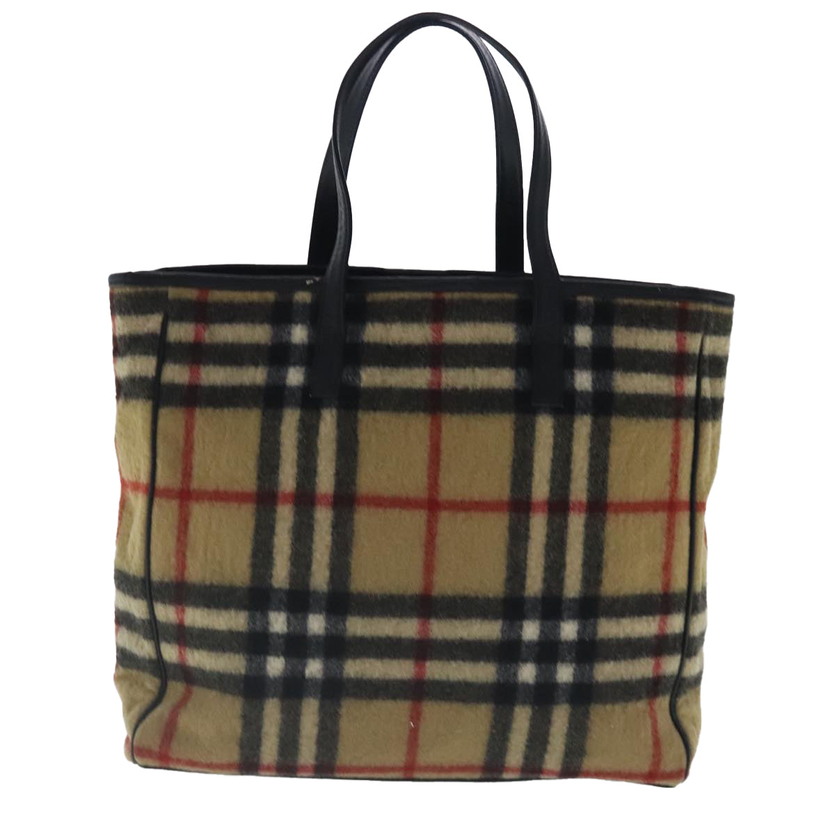 Burberry Nova Check Wool Tote Bag Beige