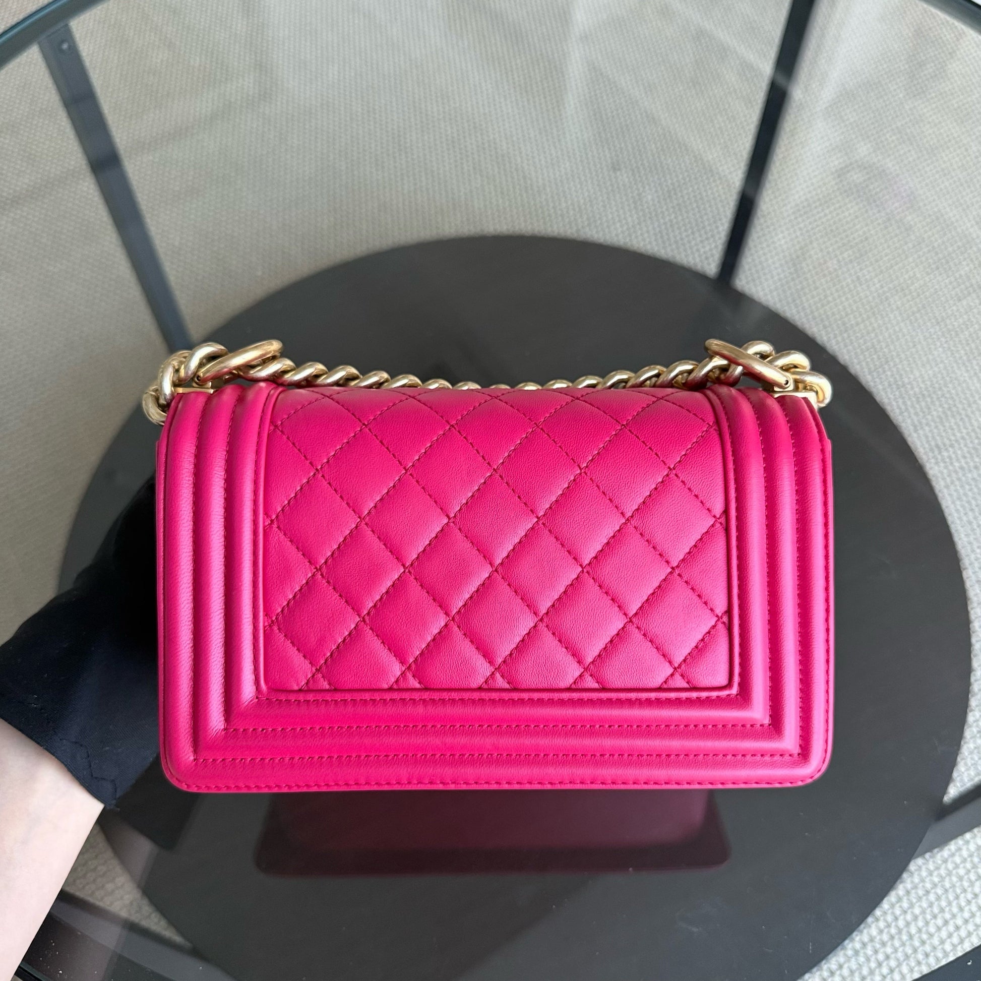 Chanel Boy Small - 20CM Quilted Lambskin Hot Pink Limited Edition Gold Hardware Series 23