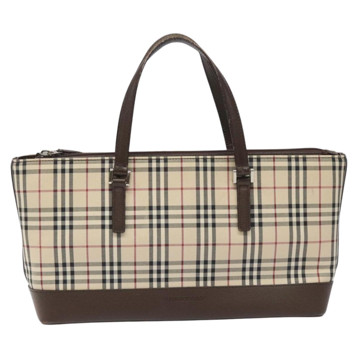 Burberry Nova Check Tote Bag Canvas Beige Tote Bag 49