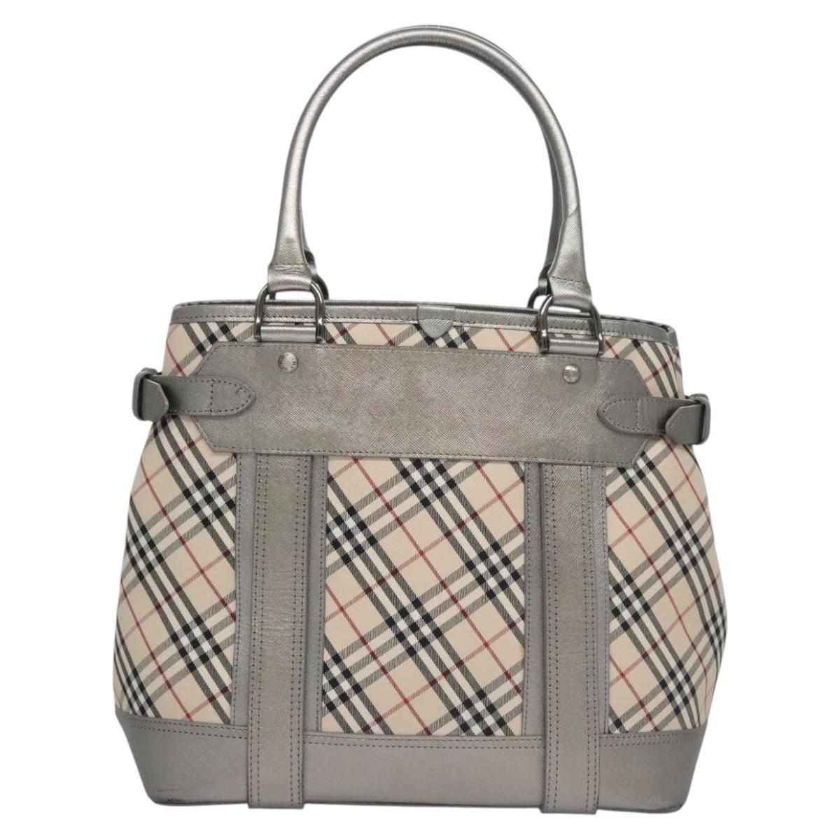 Burberry Nova Check Tote Bag Canvas Beige Tote Bag 104