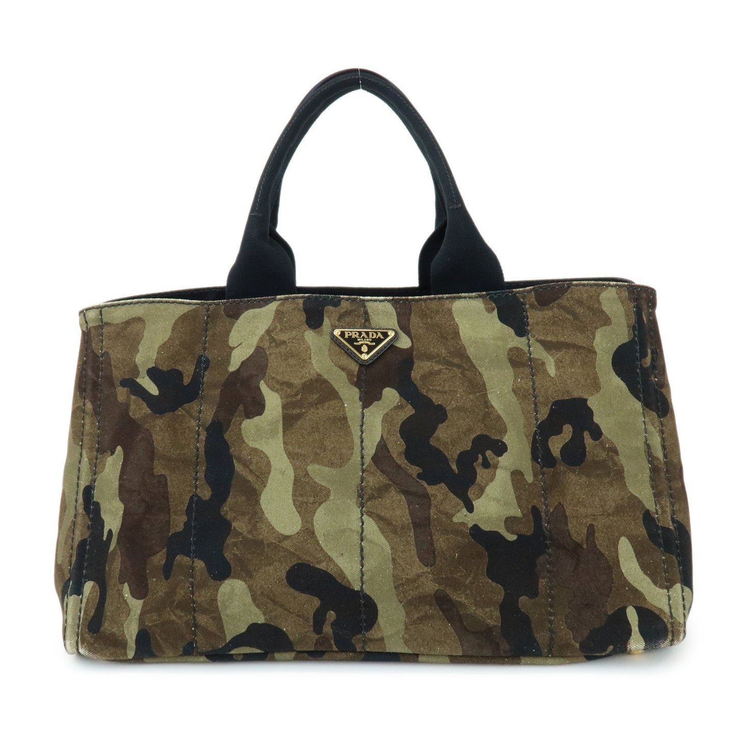 Tote Bag Triangle Canapa Hand Bag Khaki Brown Logo