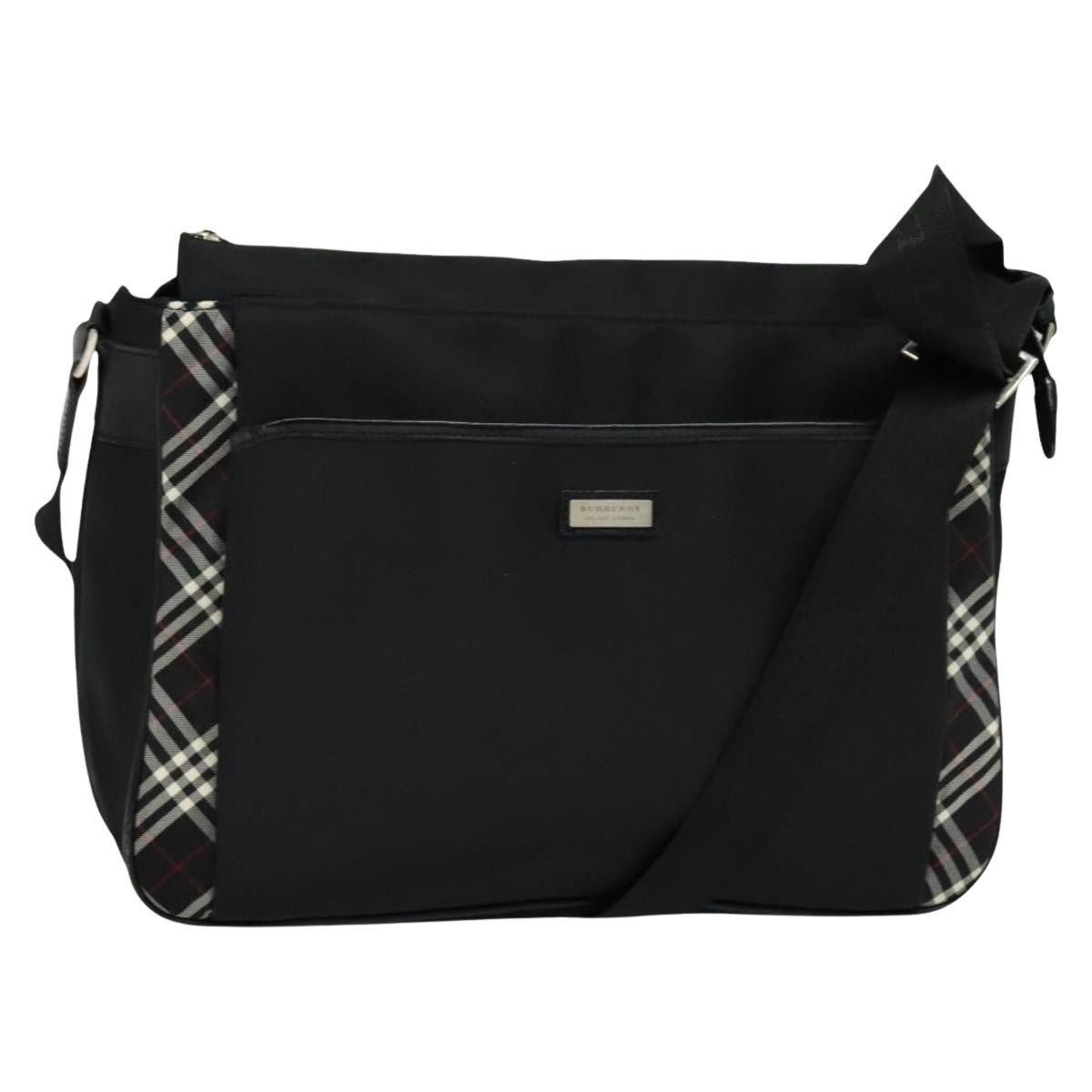 Burberry Nova Check Synthetic Shoulder Bag Black Synthetic Shoulder Bag