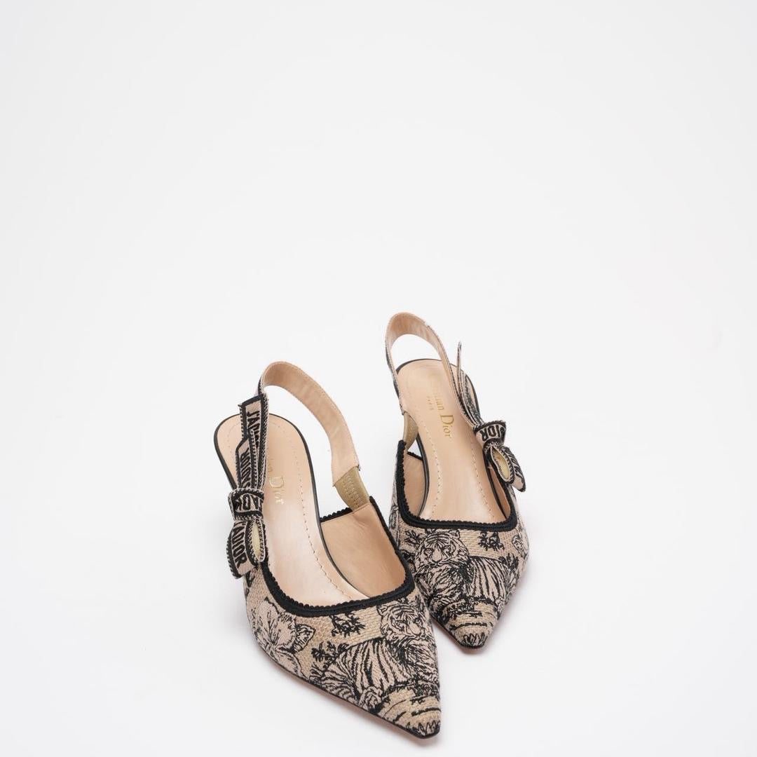 Dior Shoe Christian Toile De Jouy J'A Pumps 38 Black Shoes