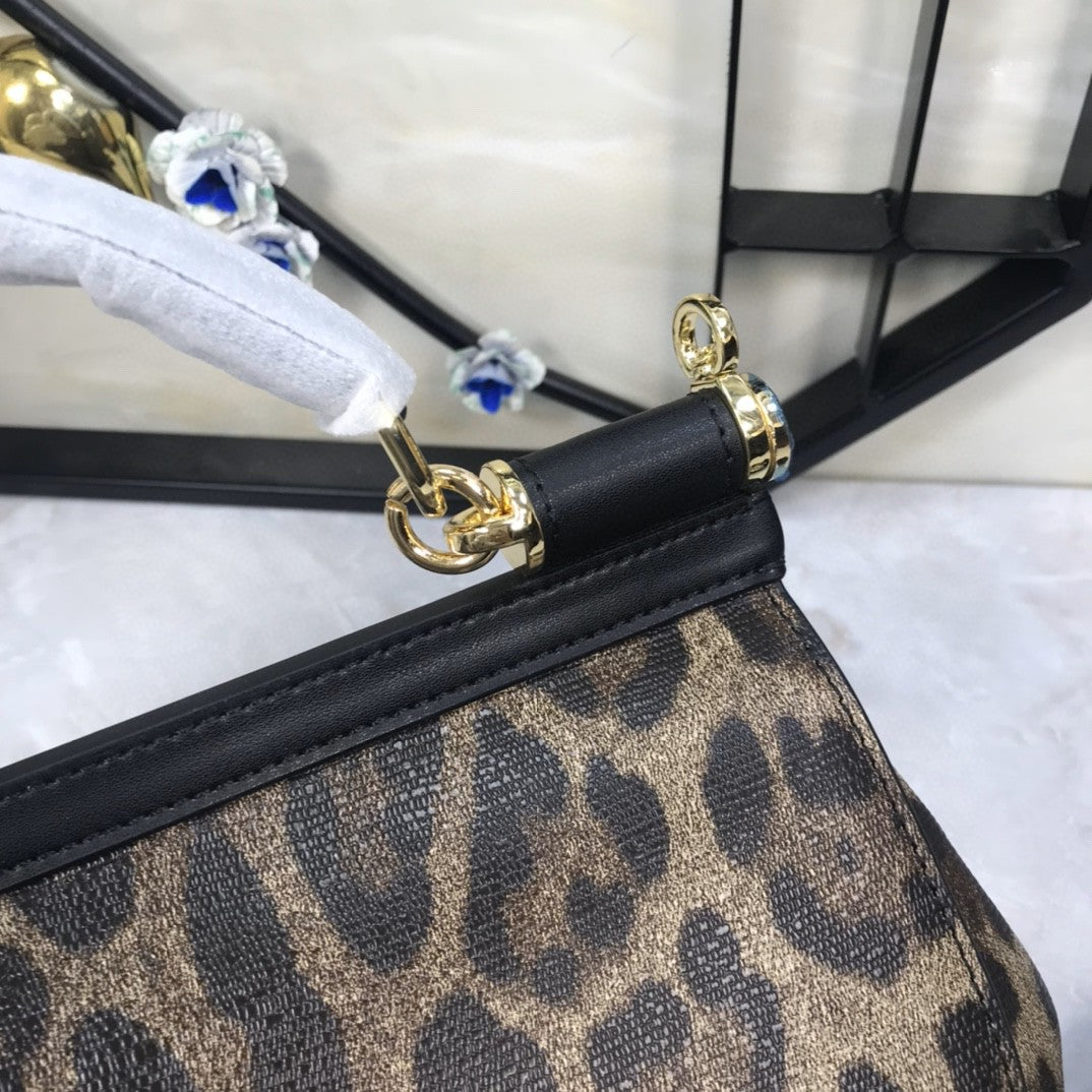 Leopard Print Sicily Muticolour Small Top Handle Travel Bag