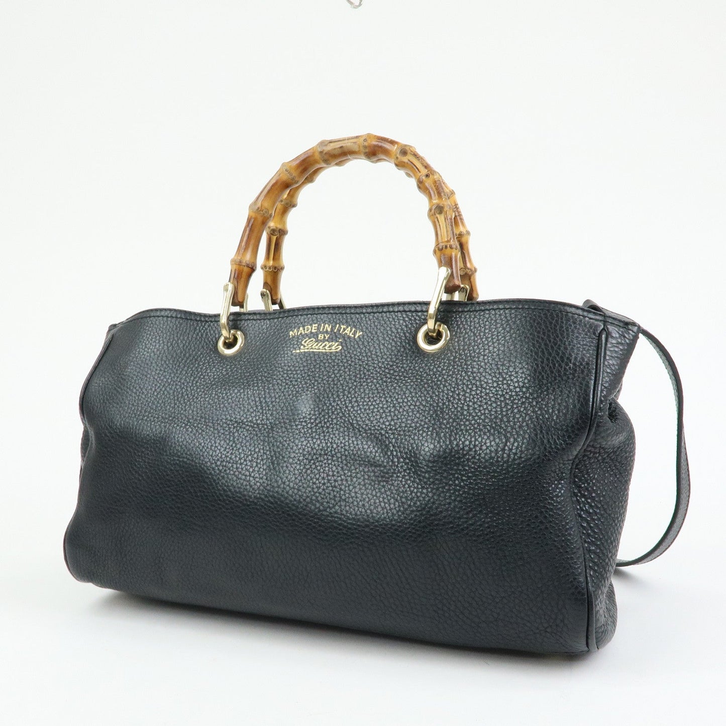 GUCCI Bamboo Shopper Medium Leather 2Way Hand Shoulder Bag 323660