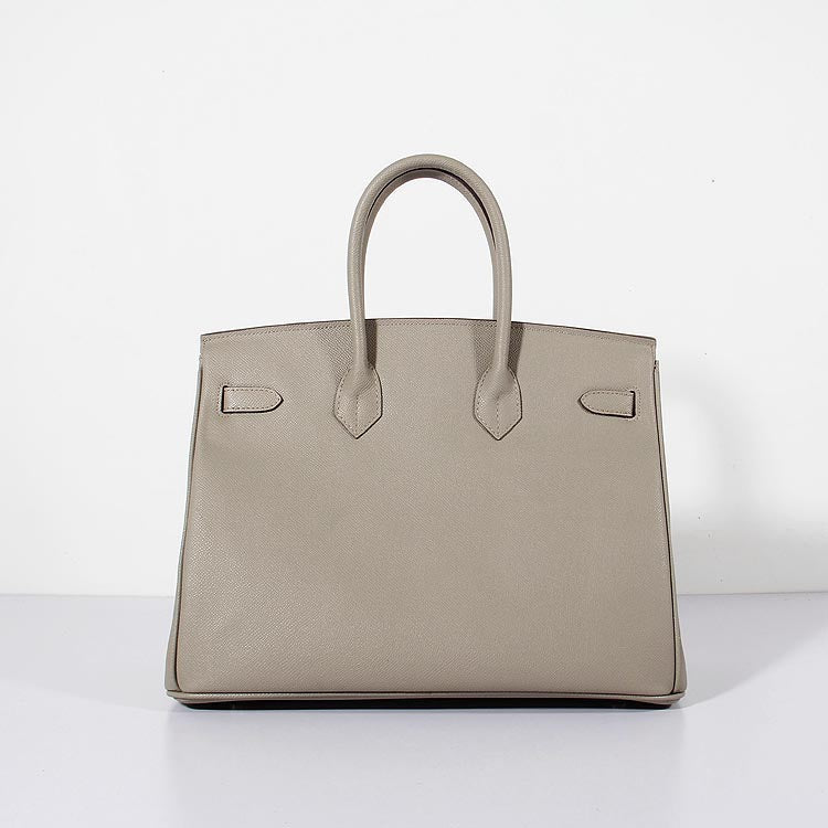 Hermes Luxury Cm Birkin Bag Epsom Grey Leather Gold Travel Bag