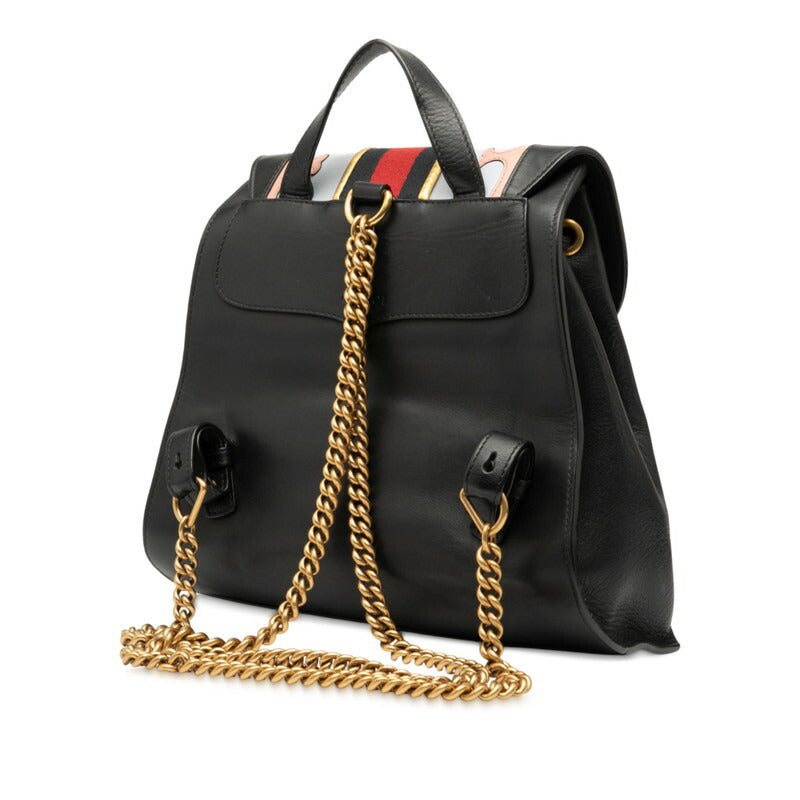 Gucci Marmont Shearling Line Backpack Leather