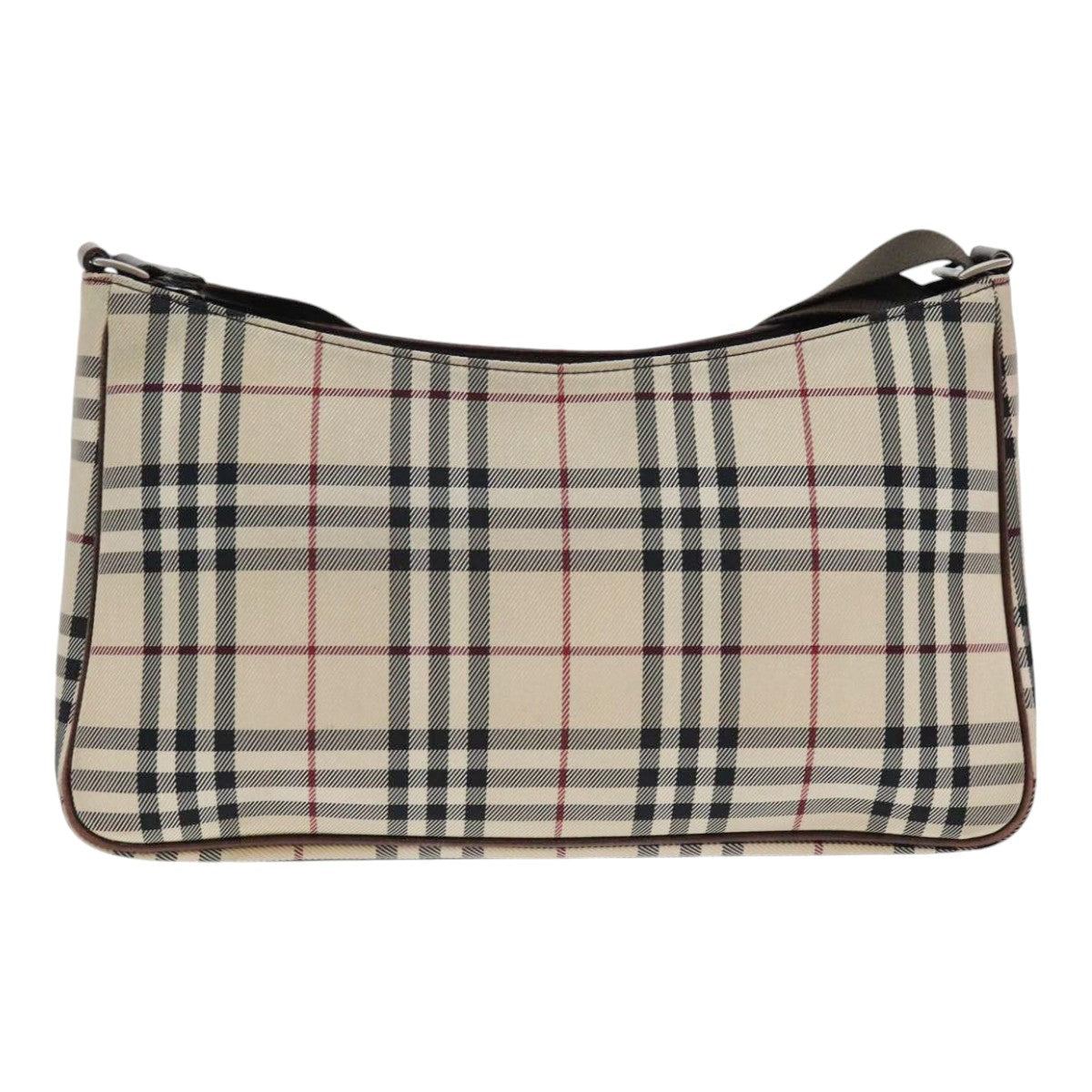 Burberry Nova Check Synthetic Shoulder Bag Beige Synthetic Shoulder Bag