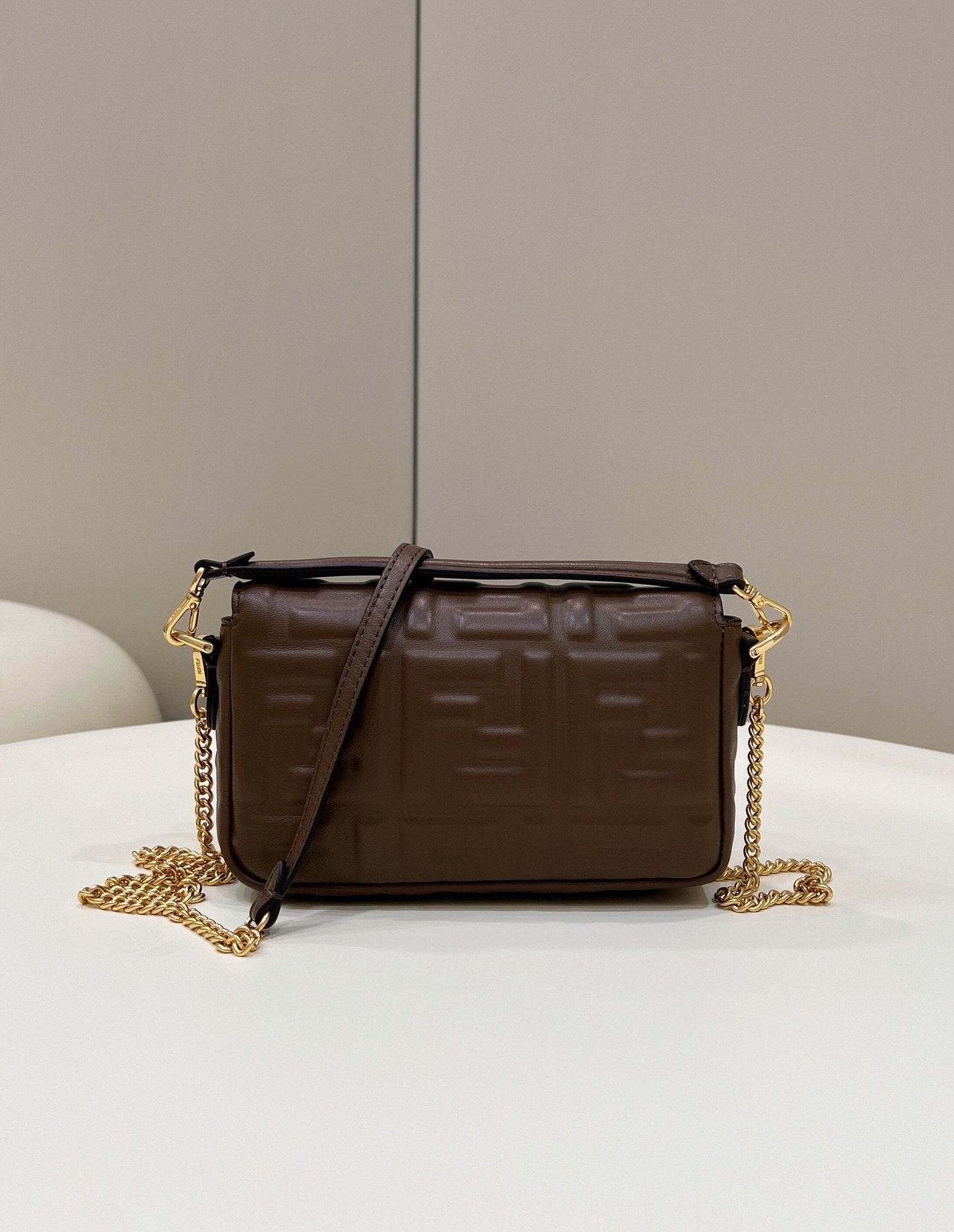Fendi Top QualityTop Quality Baguette &# Brown FF Crossbody Bag