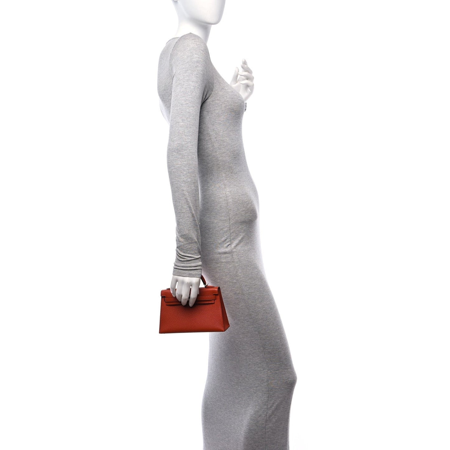 Hermes Chevre Mysore Kelly Sellier Cuivre Rose Mexico Handbag Mini Travel Bag Rose Mexico 1557035