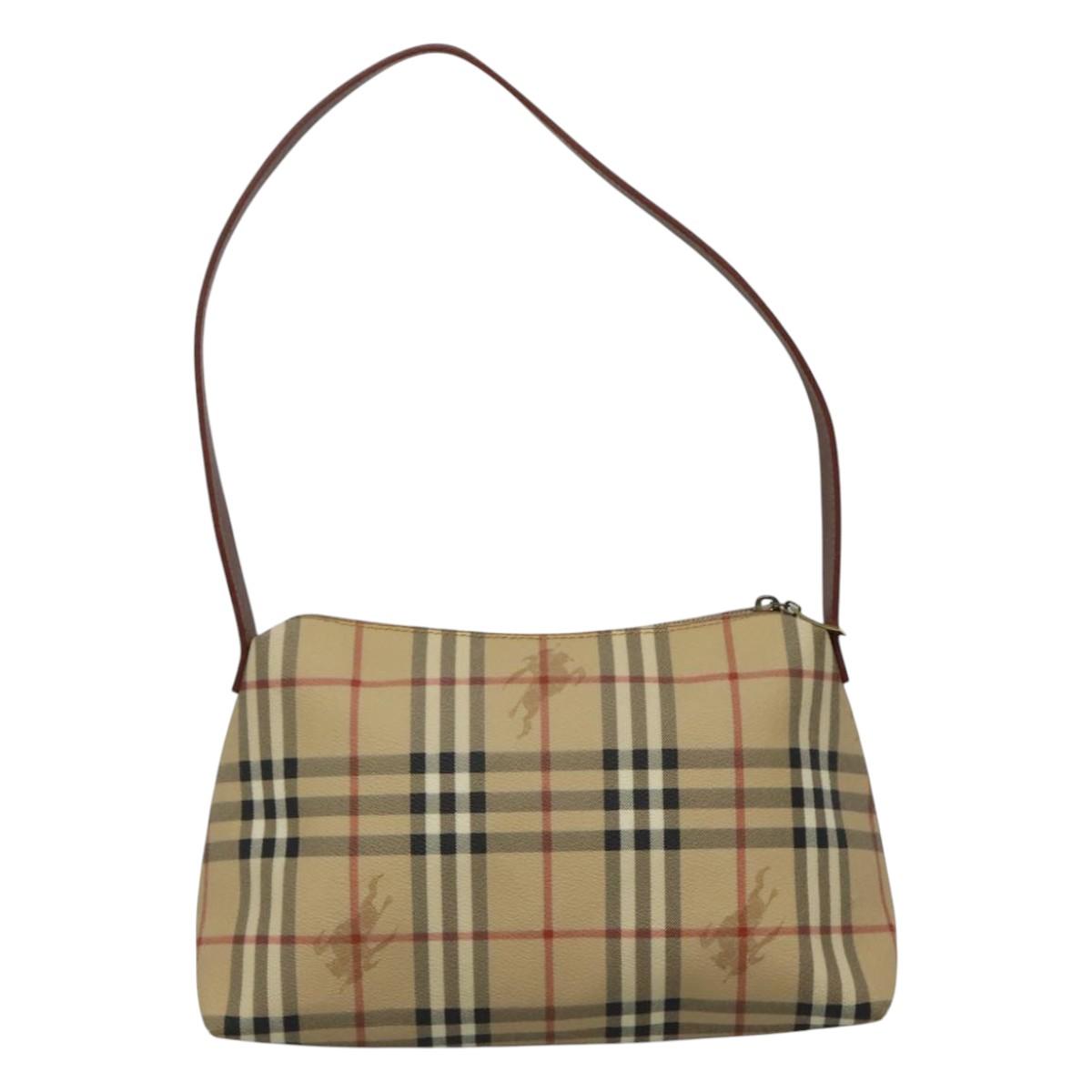 Burberry Haymarket Shoulder Bag Canvas Beige Shoulder Bag 6