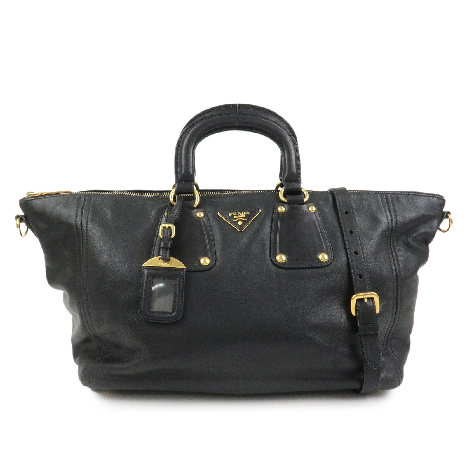 Shoulder Bag Triangle 2 Way Bag Hand Bag Leather Logo