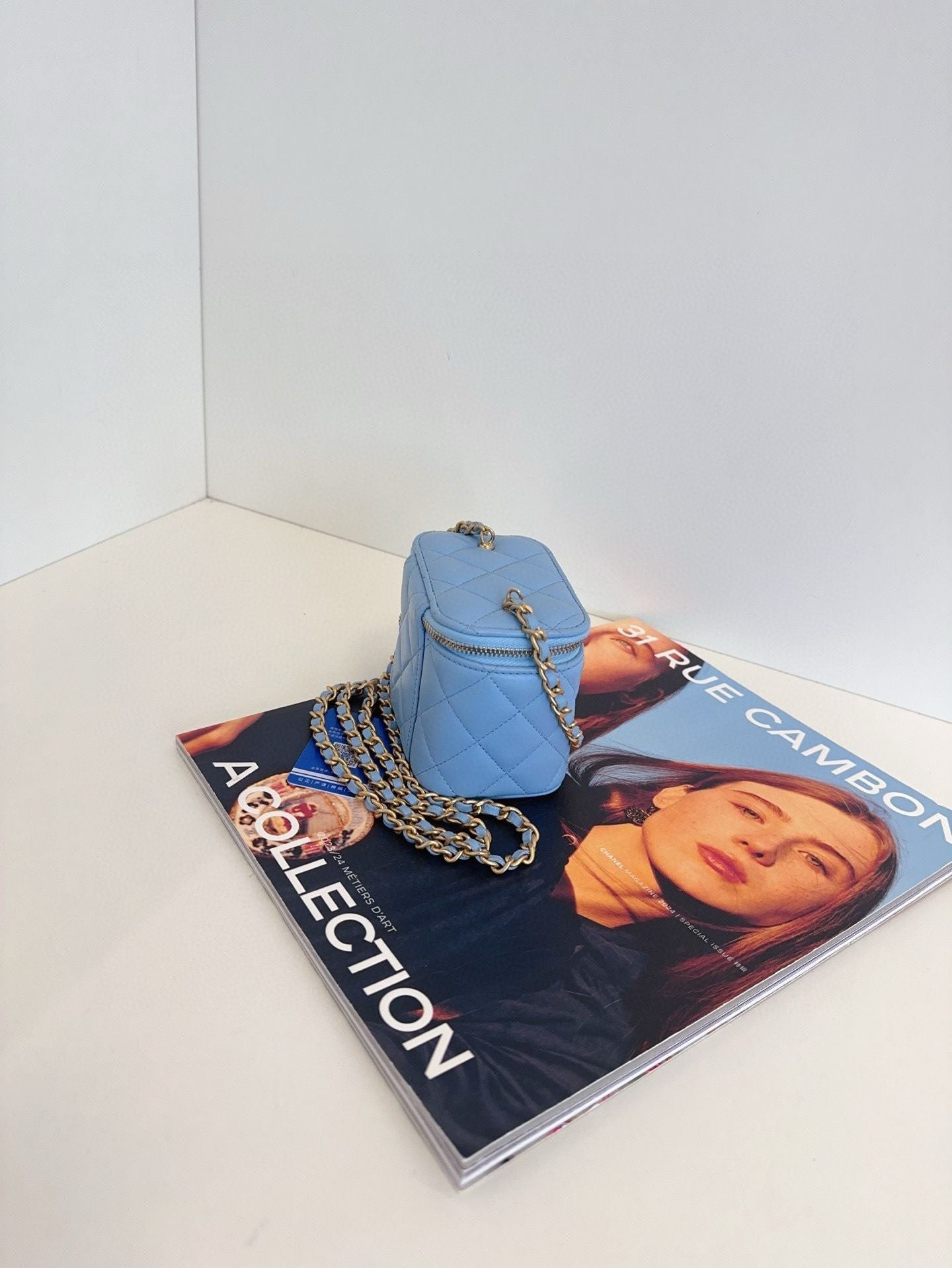 Chanel vanity case bag **.cm blue