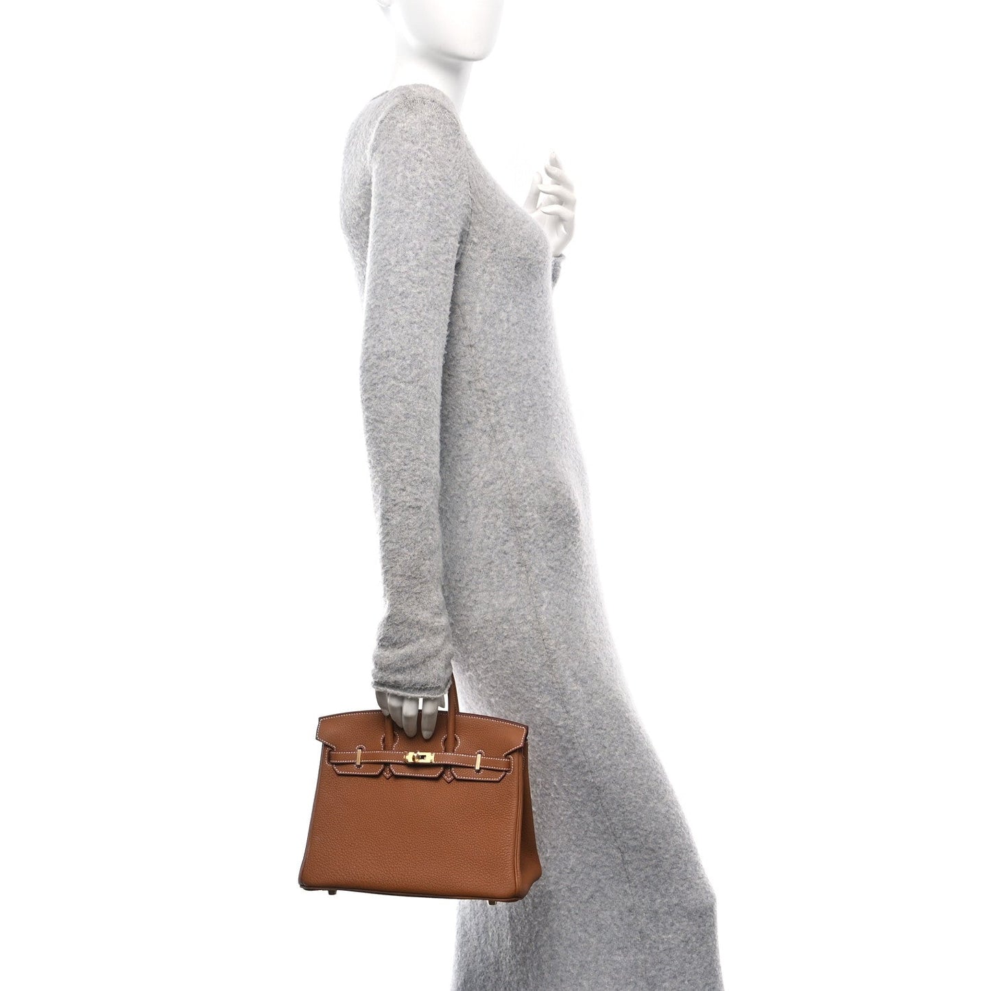 Hermes Togo Birkin Handbag Gold Travel Bag 25 Gold 1705348