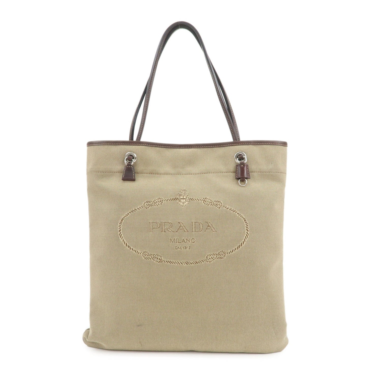 Tote Bag Jaguard Shoulder Bag Leather Canvas Brown