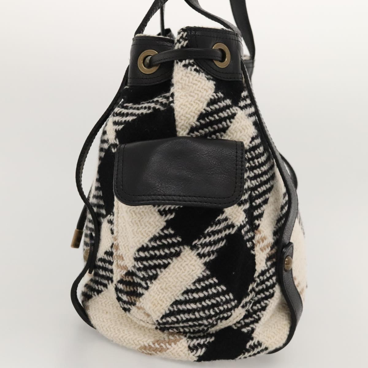 Burberry Nova Check Wool Tote Bag White