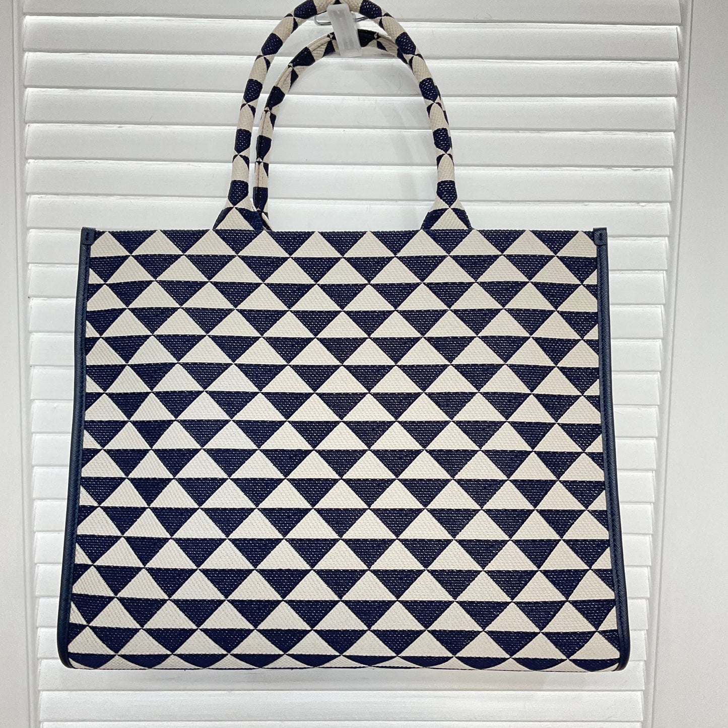 Prada Symbole Fabric Tote Embroidered Tote Bag
