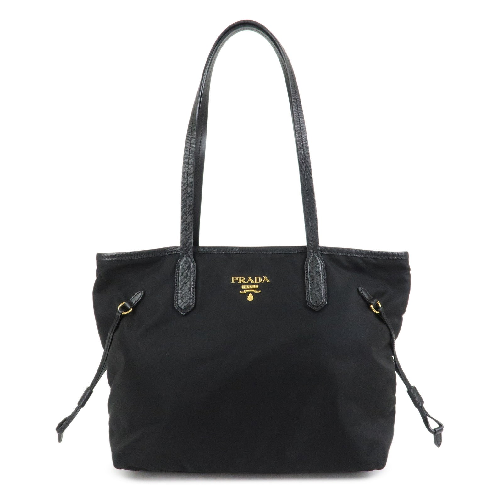 Tote Bag Shoulder Bag Leather Nylon Saffiano Shoulder Bag Black