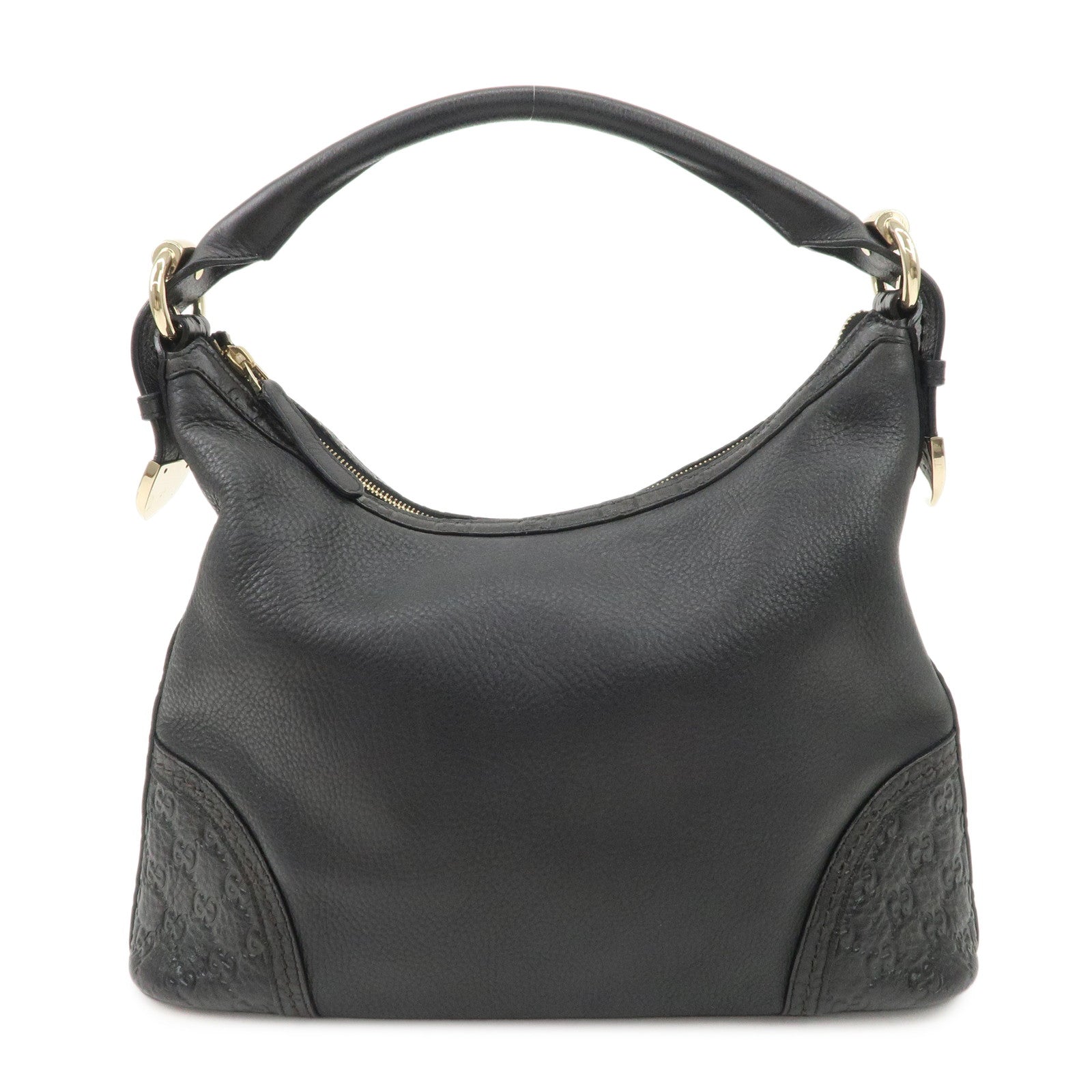 GUCCI Guccissima Leather Shoulder Bag Hand Bag Black 181515