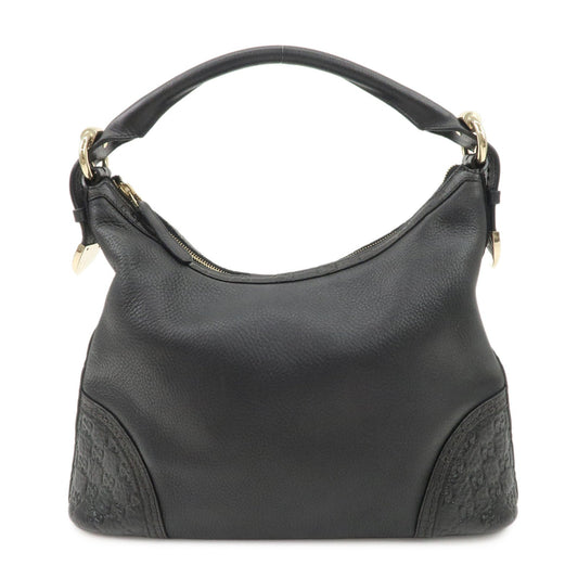 GUCCI Guccissima Leather Shoulder Bag Hand Bag Black 181515
