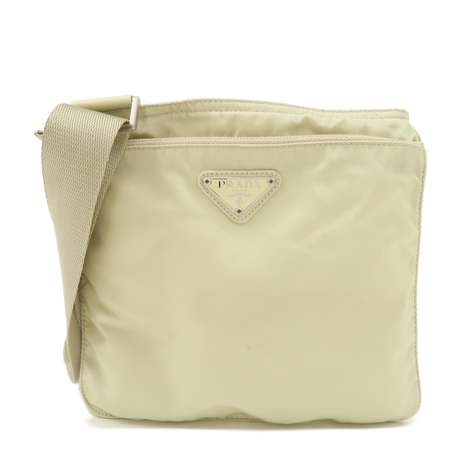 Crossbody Bag Triangle Shoulder Bag d Nylon Beige Logo