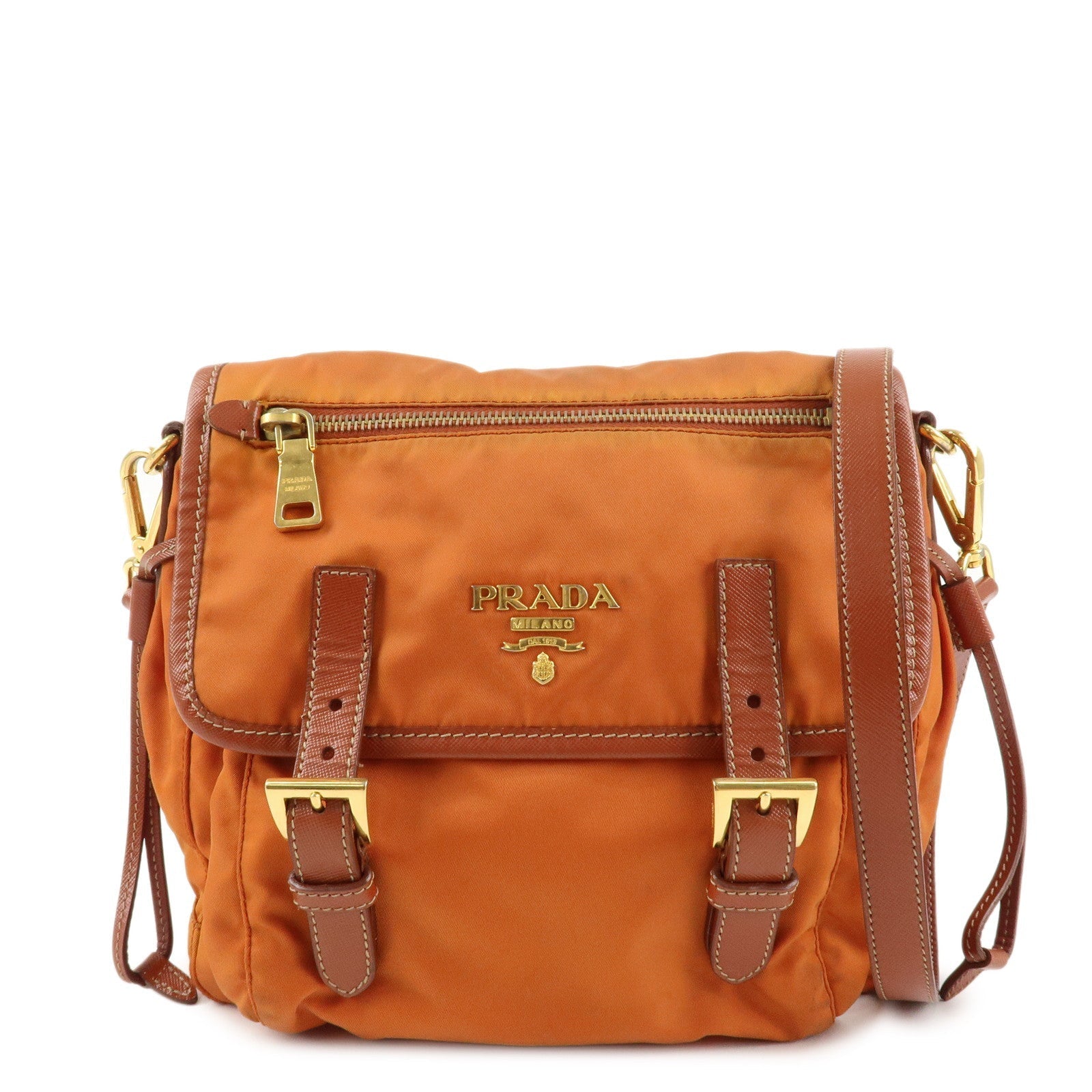 Crossbody Bag Shoulder Bag d Leather Nylon Orange