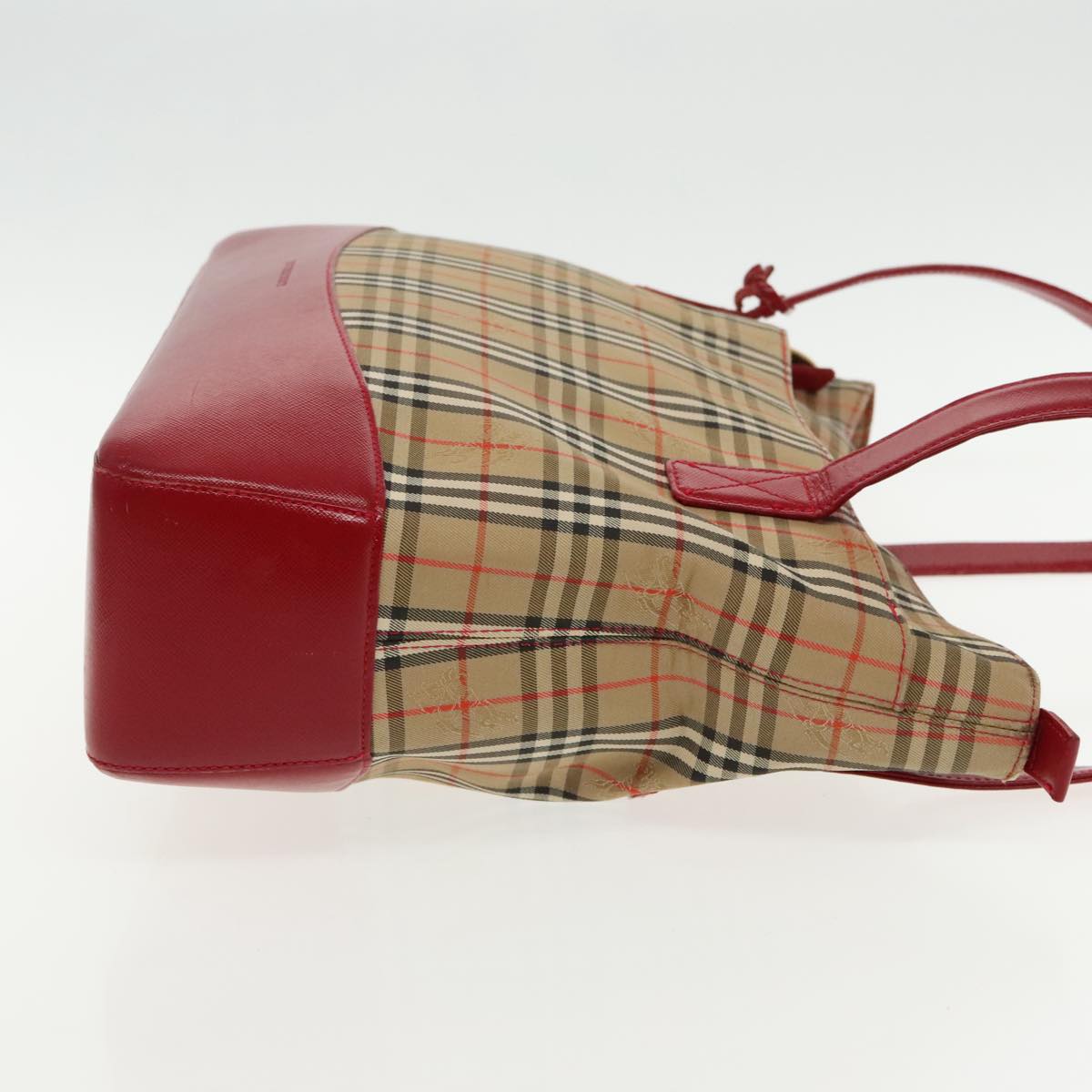 Burberry Nova Check Tote Bag Canvas Red