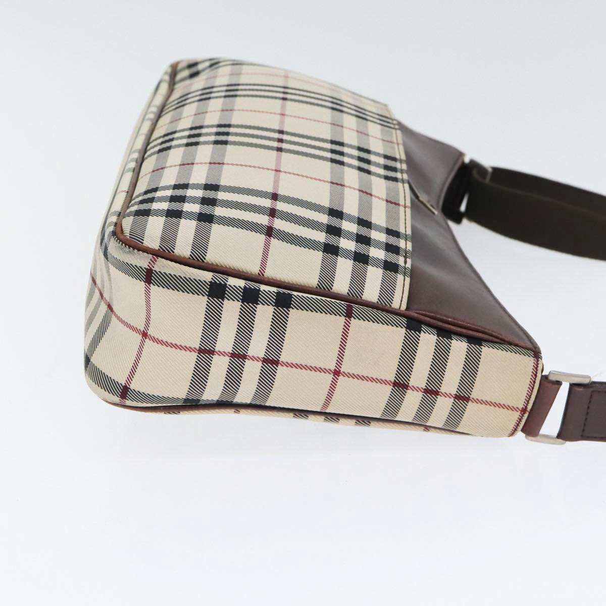 Burberry Nova Check Synthetic Shoulder Bag Beige Synthetic Shoulder Bag