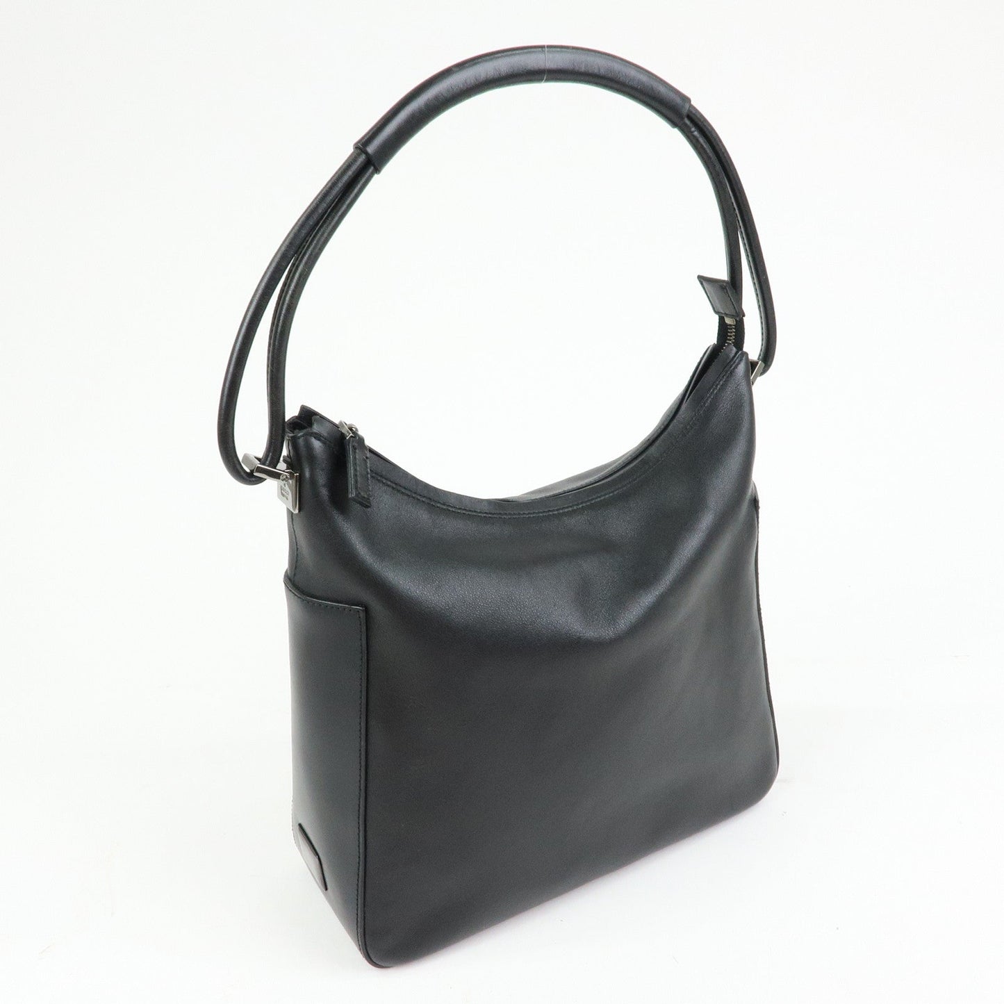 GUCCI Leather Shoulder Bag Hand Bag Black 001?3766