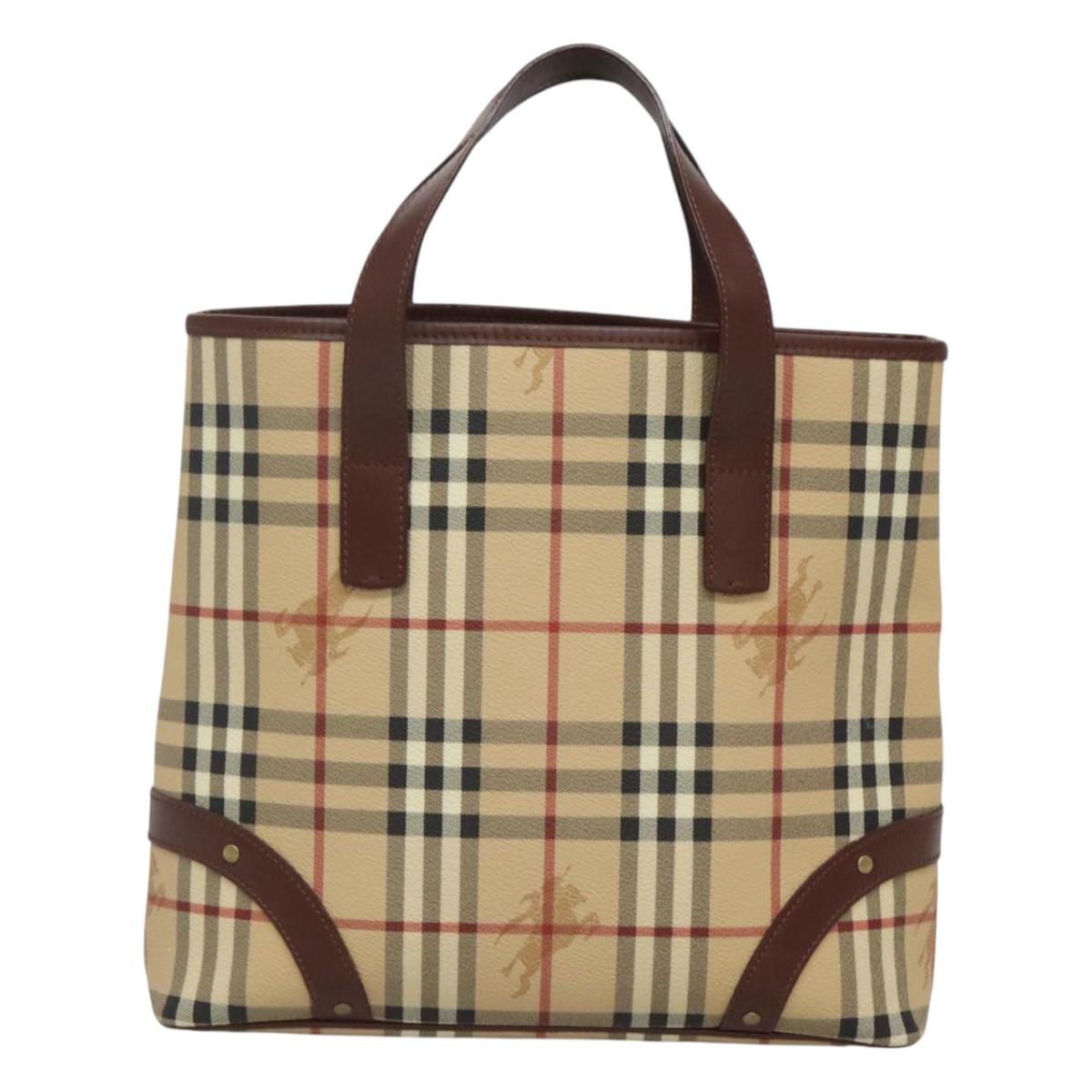 Burberry Nova Check Tote Bag Canvas Beige Tote Bag 92