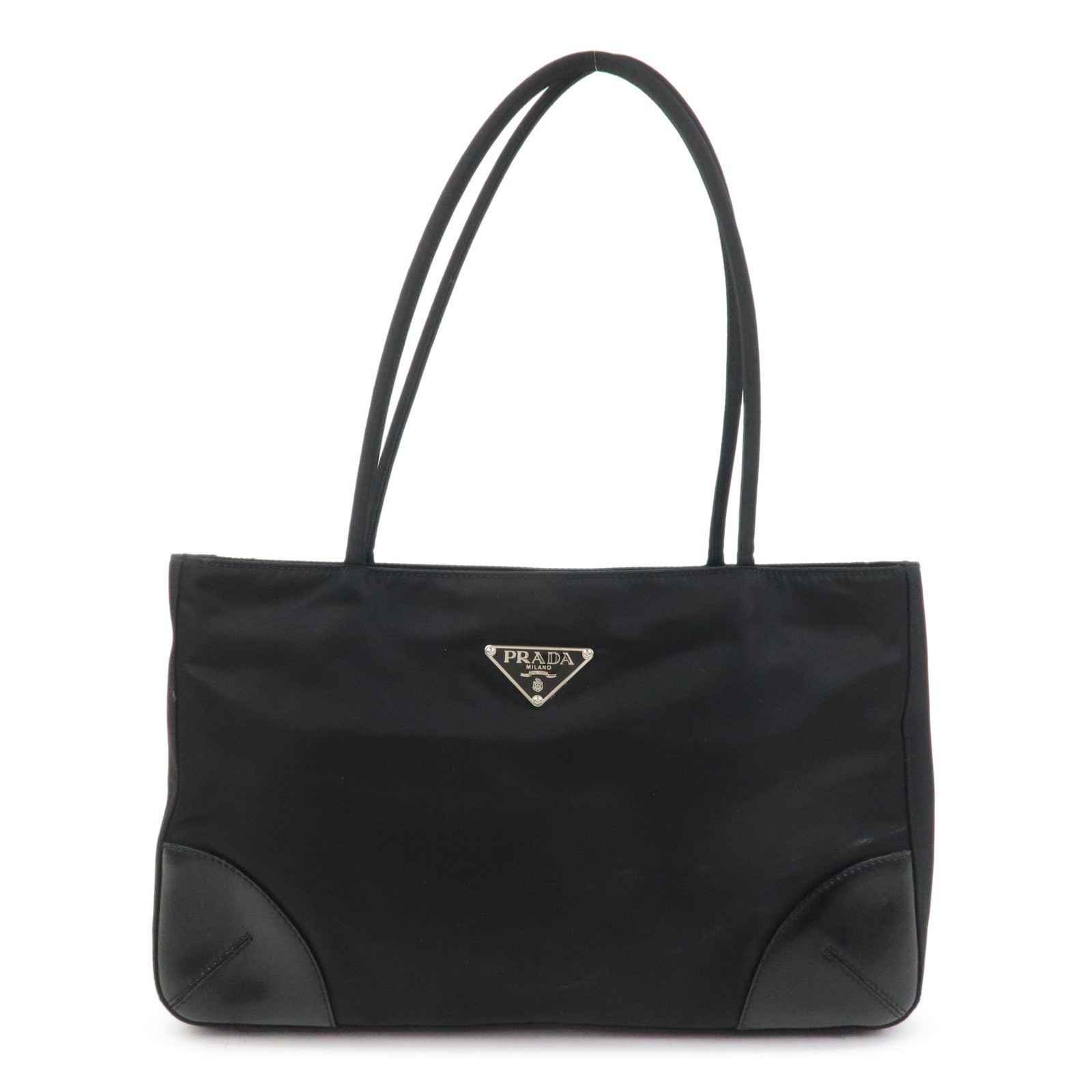 Tote Bag Triangle Shoulder Bag Nylon Black Logo