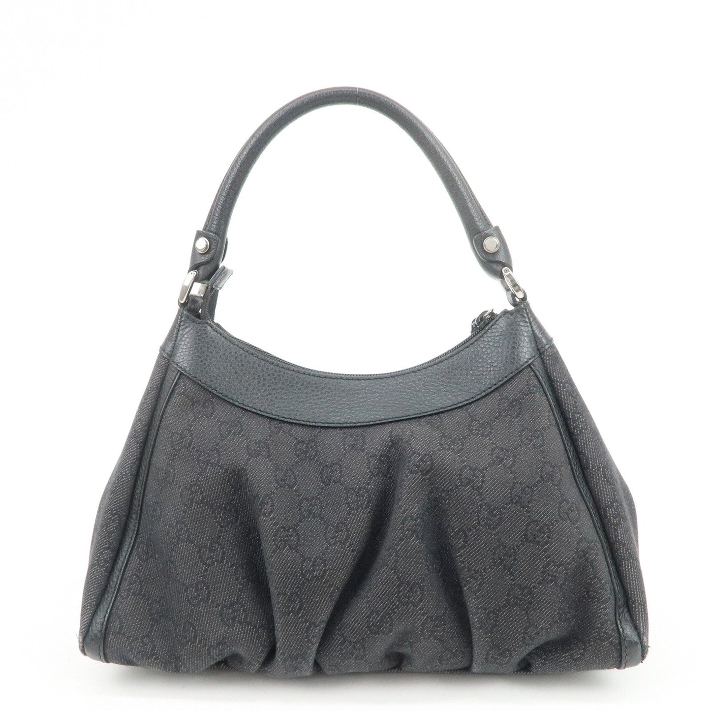 GUCCI Abbey GG Canvas Leather Shoulder Bag Hand Bag Black 265692