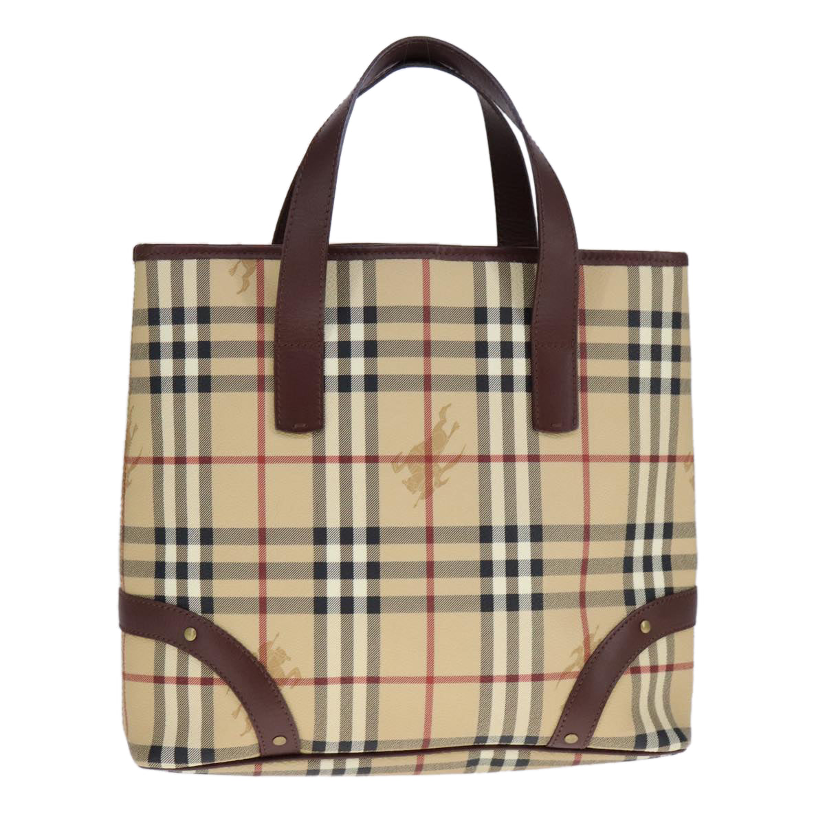 Burberry Haymarket Tote Bag Canvas Beige Tote Bag 1