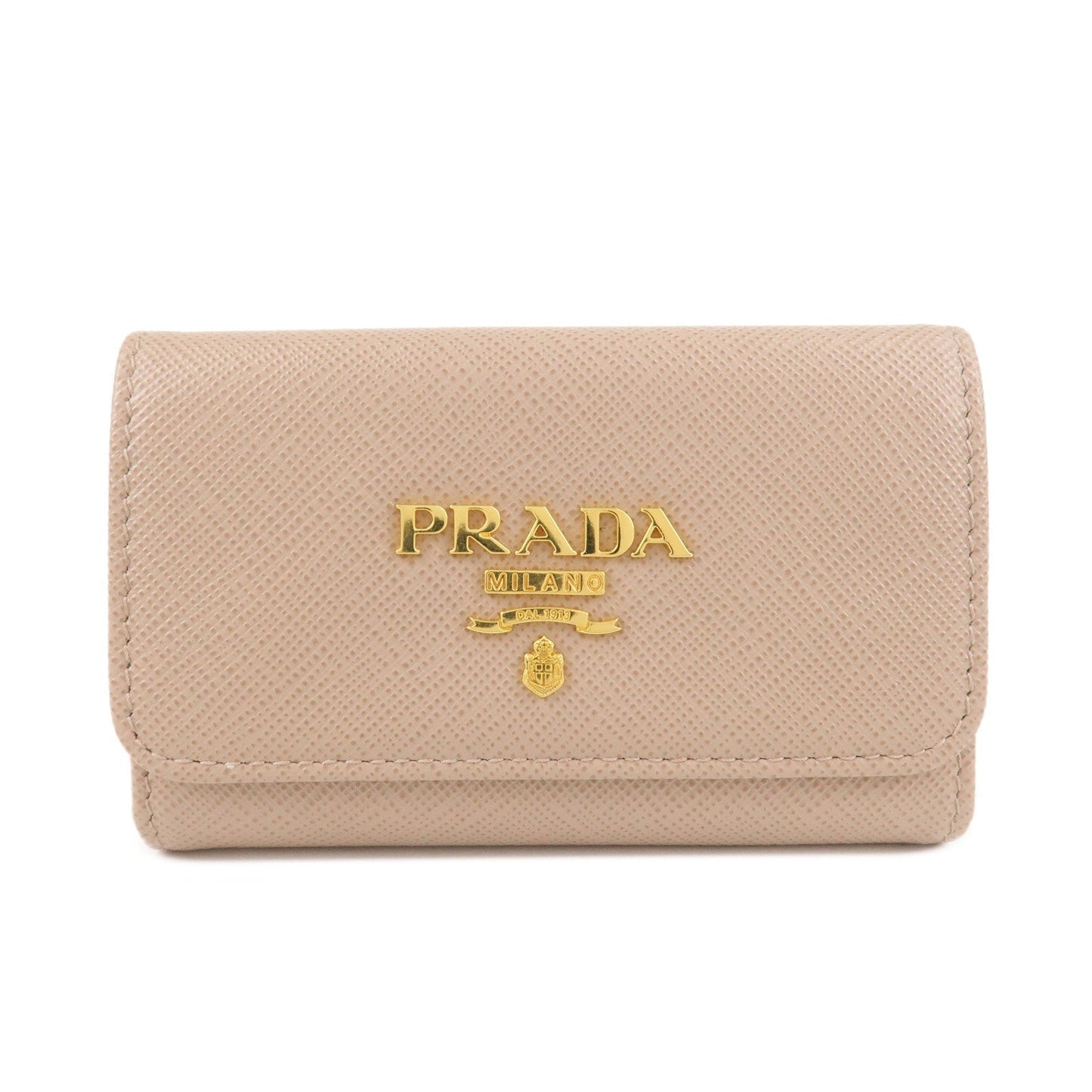 4 Rings Key Case Key Holder d Leather Beige Logo Jewelry