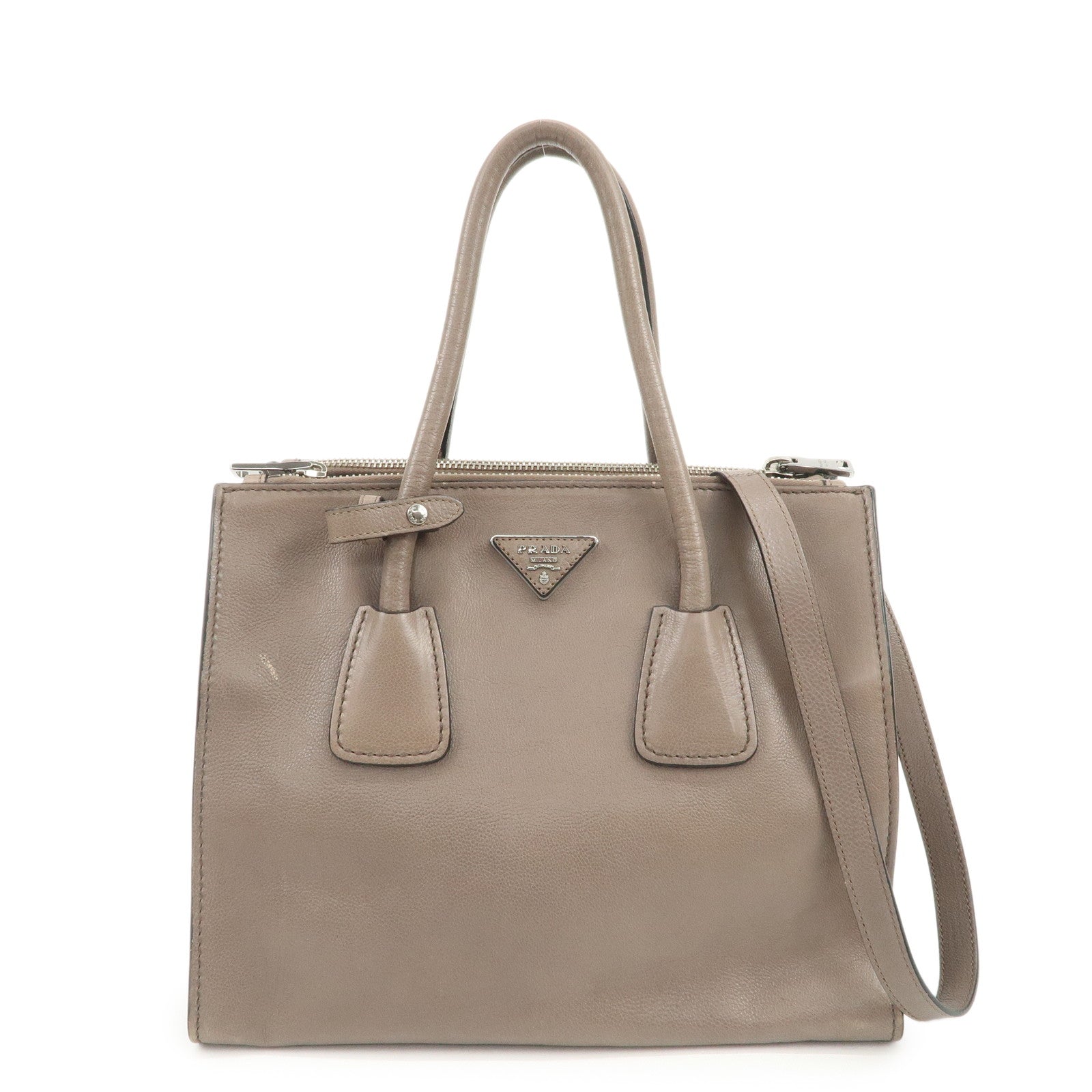 Shoulder Bag Triangle 2Way Bag Hand Bag Gray Logo